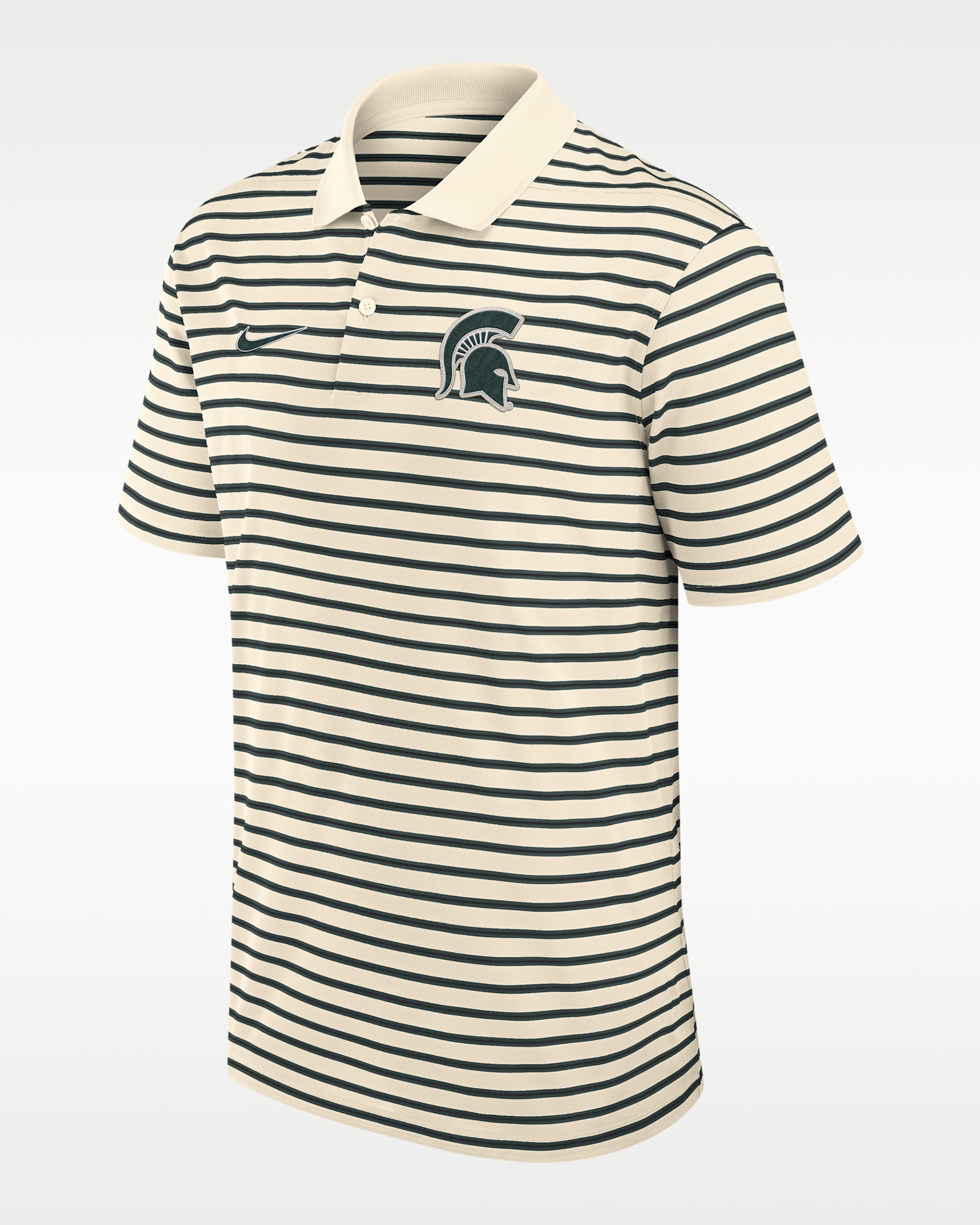 Michigan State Striped Men's Nike Dri-FIT College Polo - Tan/Beige
