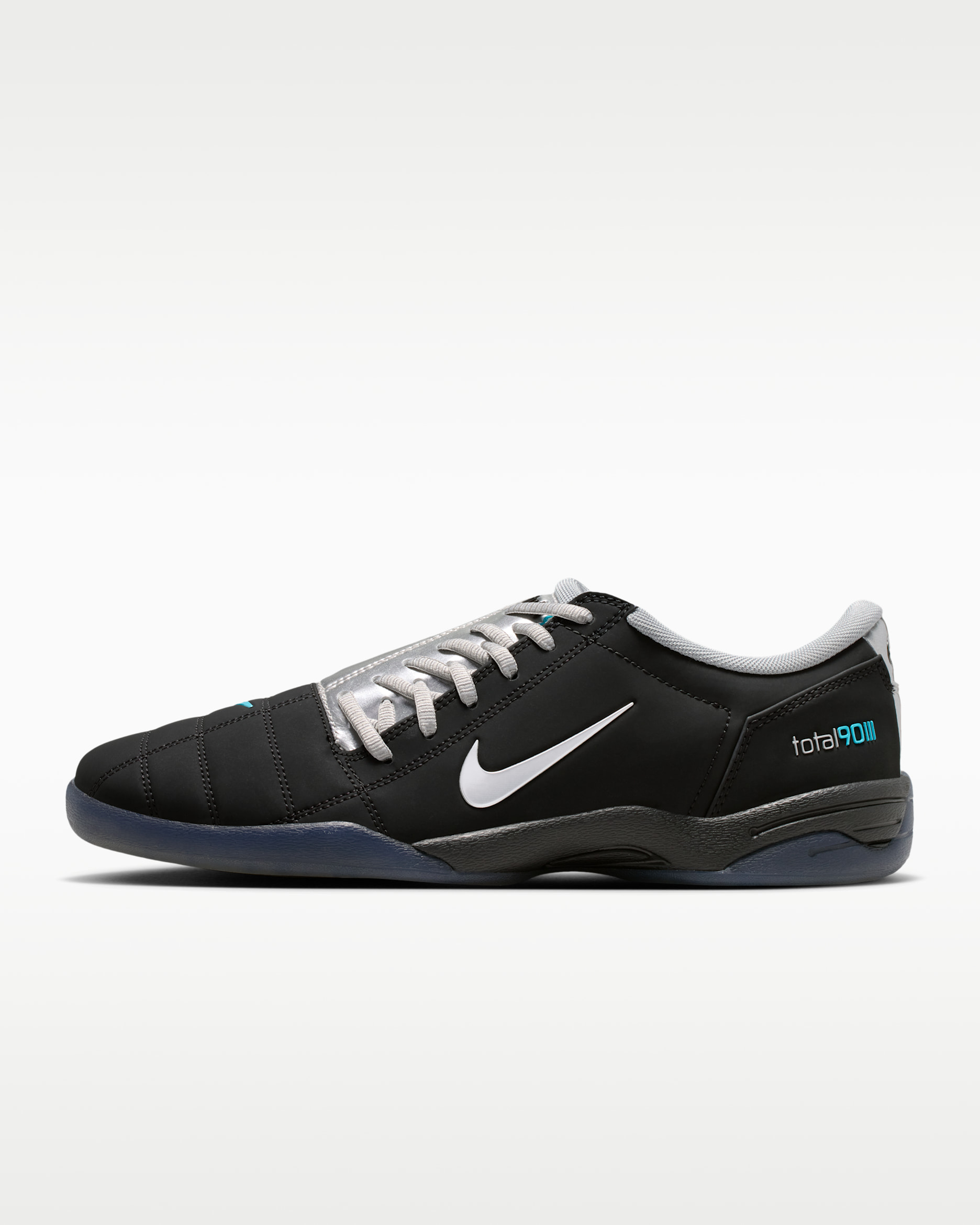Nike Total 90 Soccer Shoes - Black/Gamma Blue/Metallic Silver
