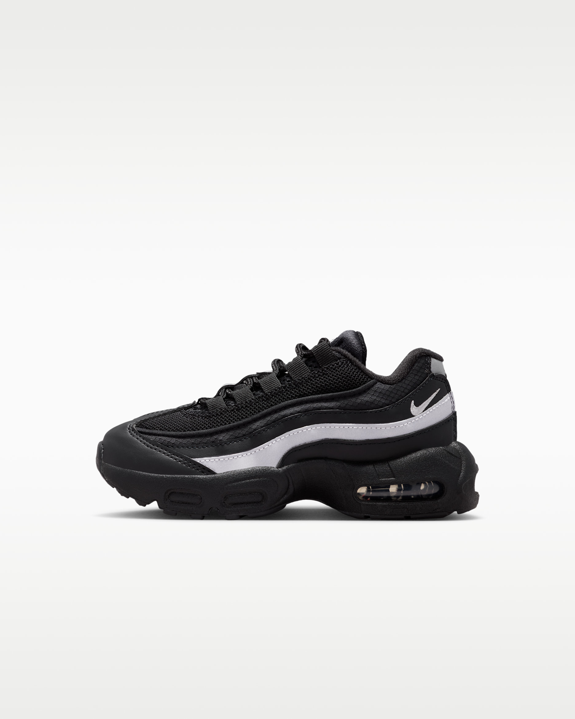 Nike Air Max 95 Recraft Little Kids' Shoes - Black/Black/White/Metallic Silver