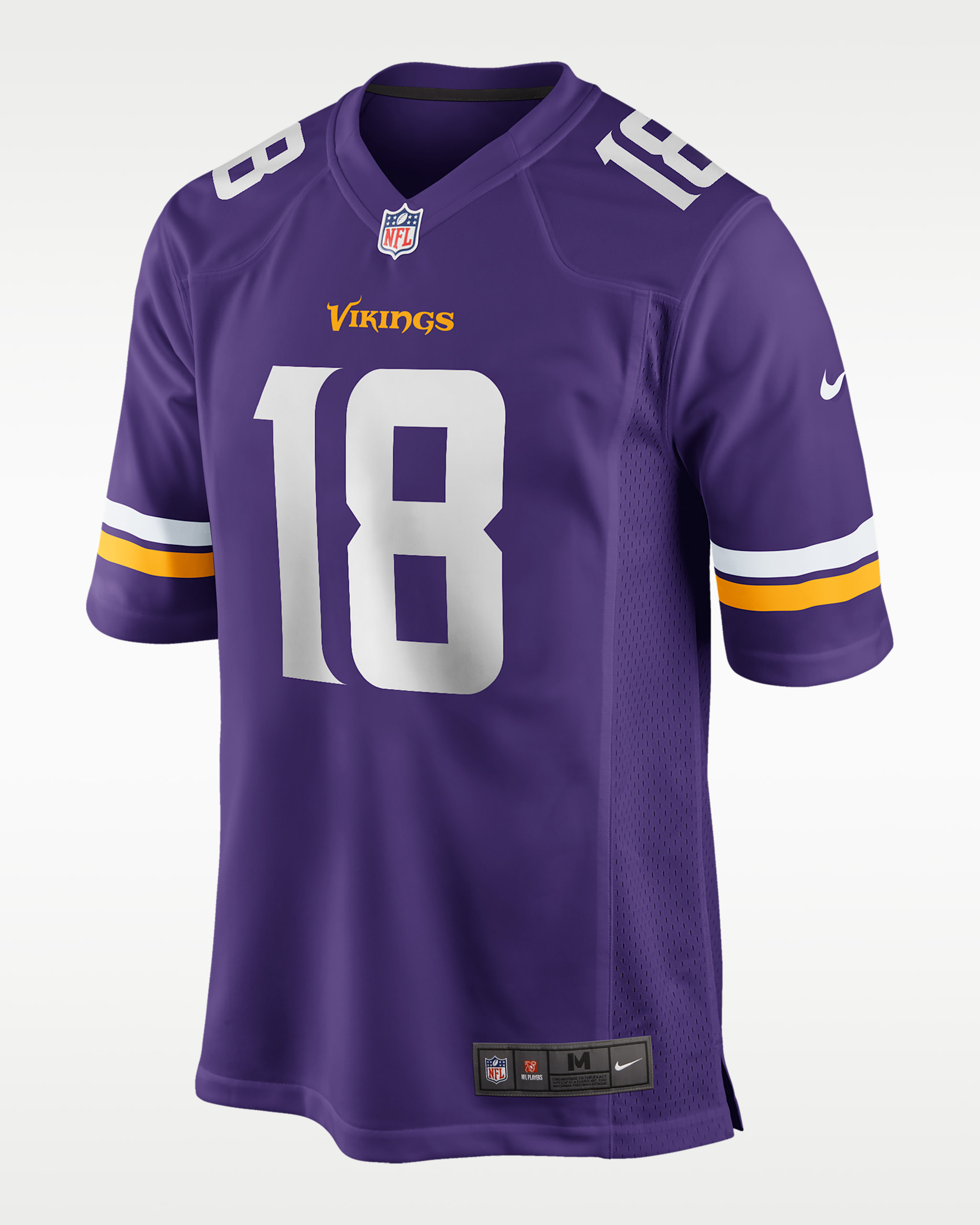 Camiseta game para hombre NFL Minnesota Vikings (Justin Jefferson) - Morado cancha