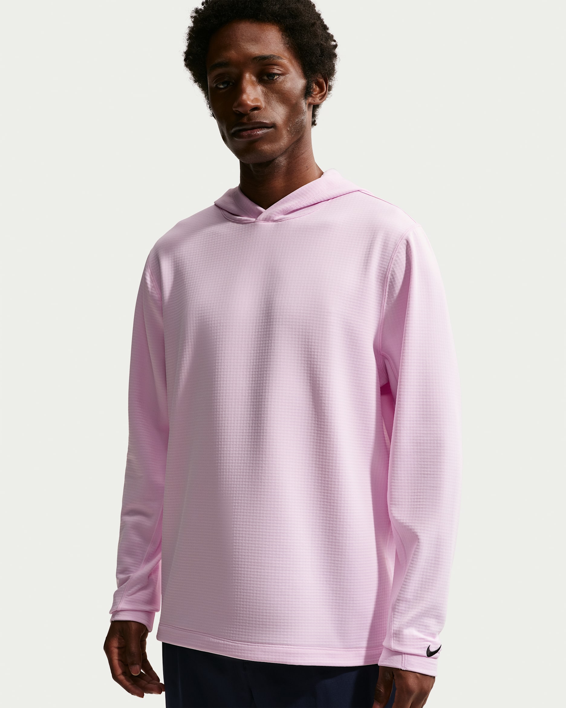 Nike Velocity Men's Therma-FIT Golf Hoodie - Pink Foam/Black