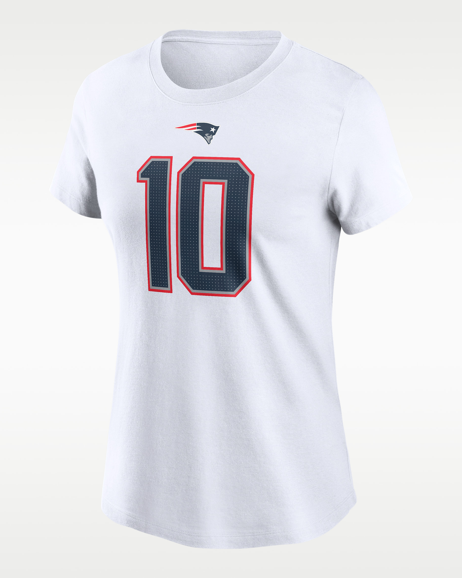 Playera Nike de la NFL para mujer Drake Maye New England Patriots - Blanco