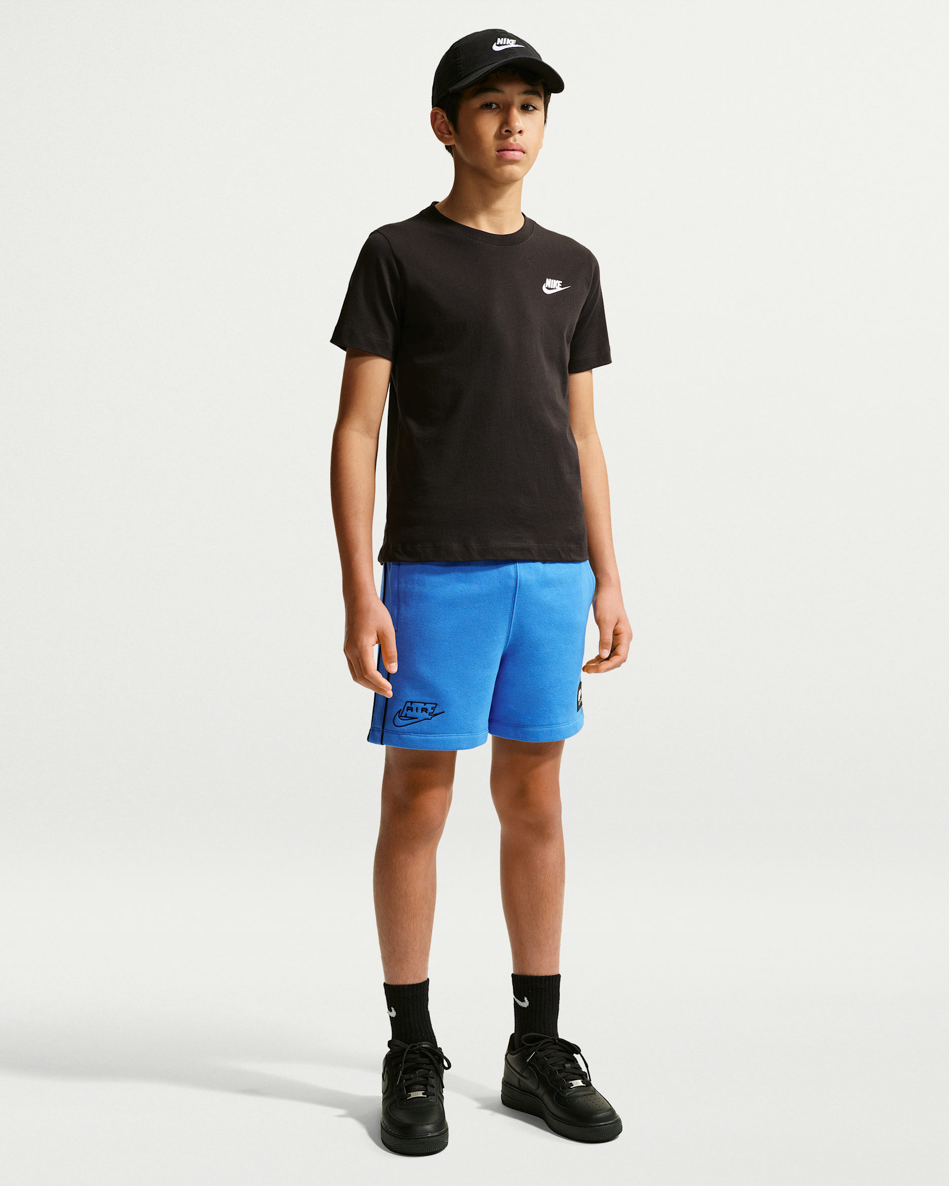 Nike Air Fleece-Shorts (ältere Kinder) - Blue Crystal/Schwarz/Schwarz