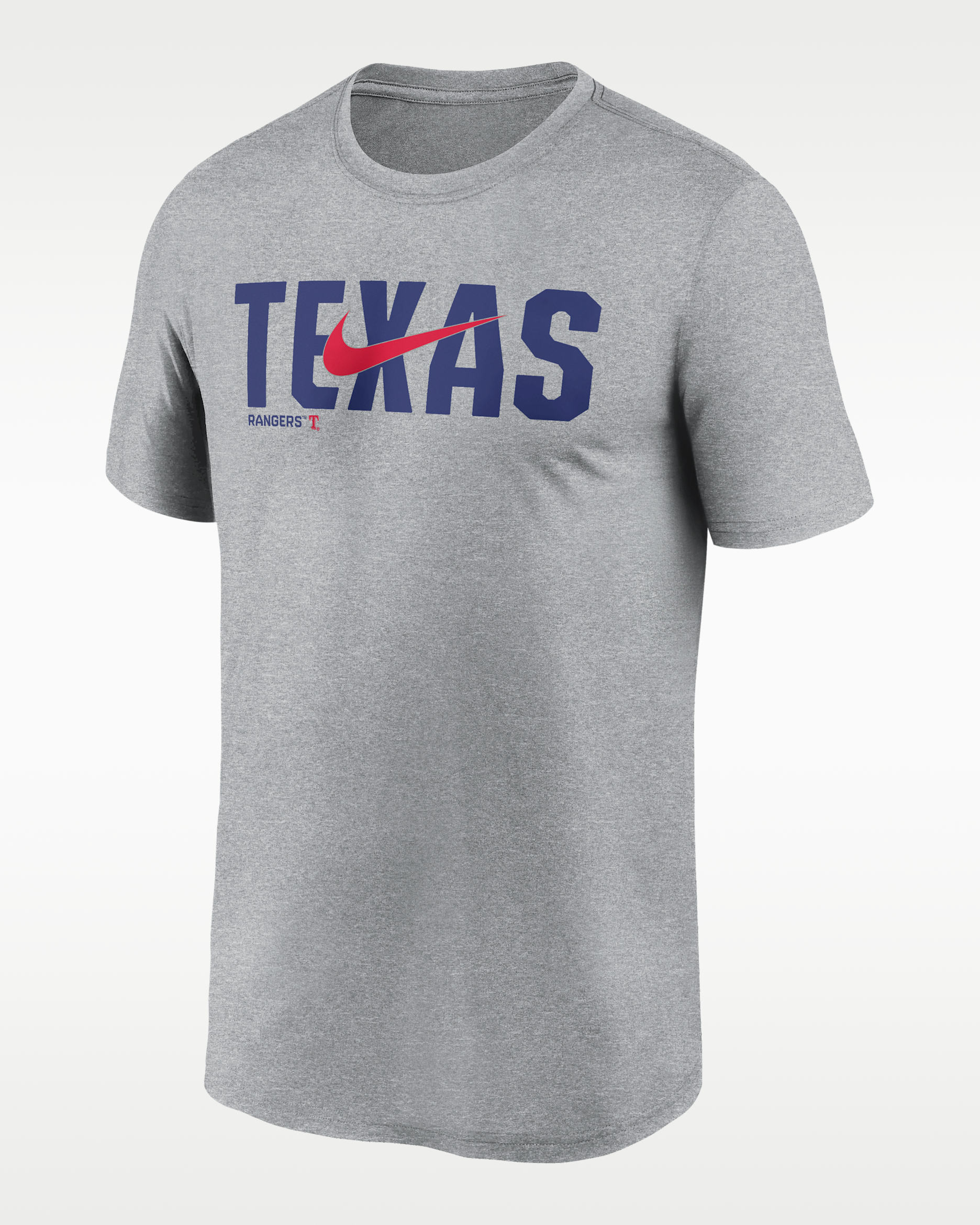 Texas Rangers Swoosh Legend Men's Nike Dri-FIT MLB T-Shirt - Grey Heather