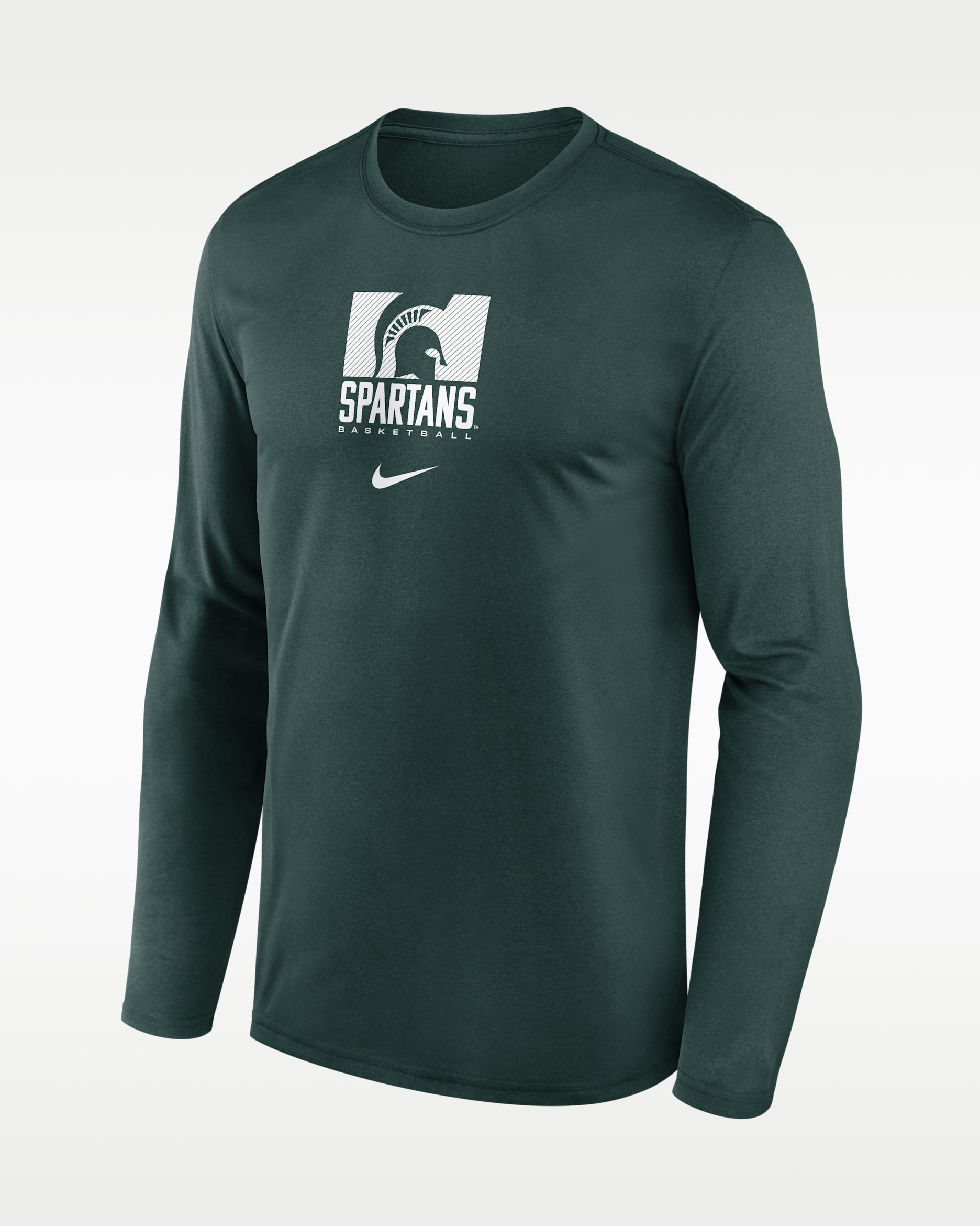 Michigan State Courtside Men's Nike Dri-FIT College Long-Sleeve T-Shirt - Green