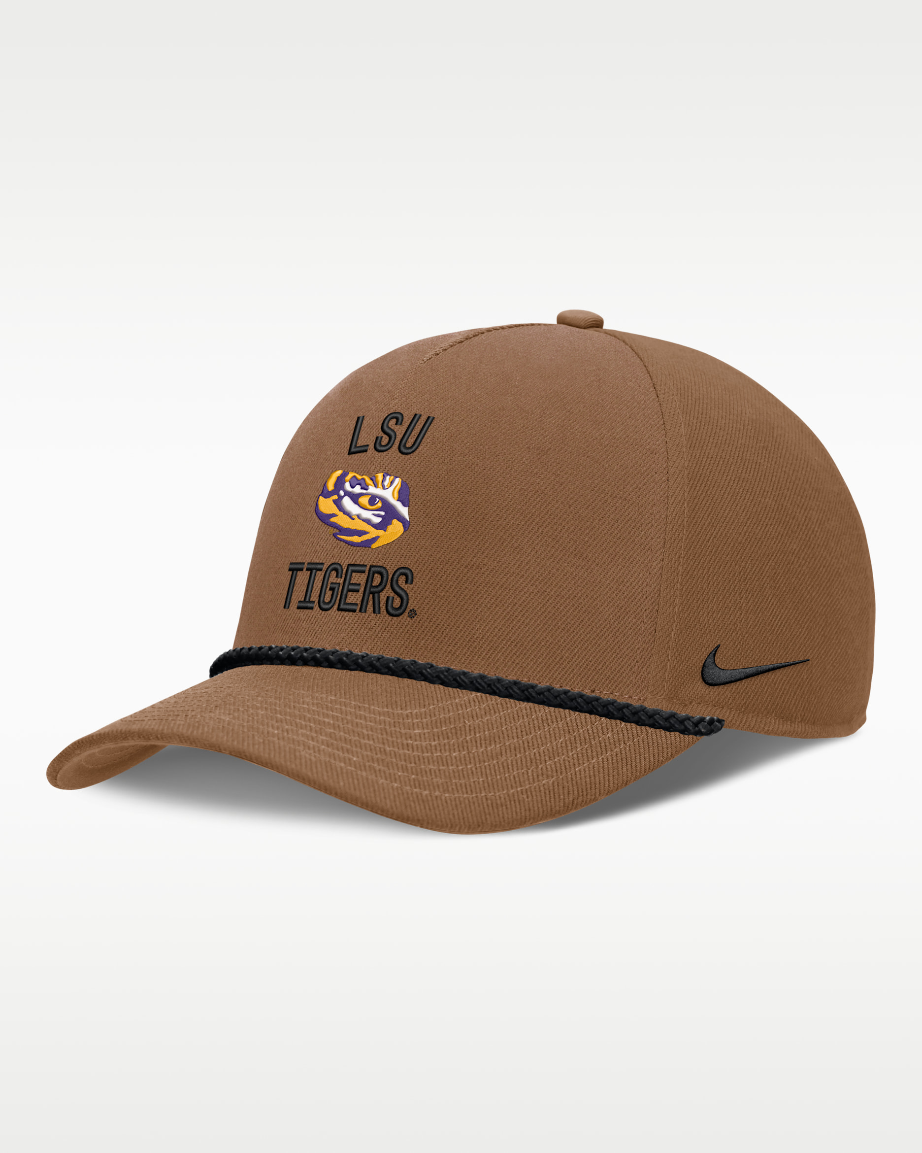 LSU Military Appreciation Rise Men's Nike Dri-FIT College A-Frame Adjustable Hat - Brown