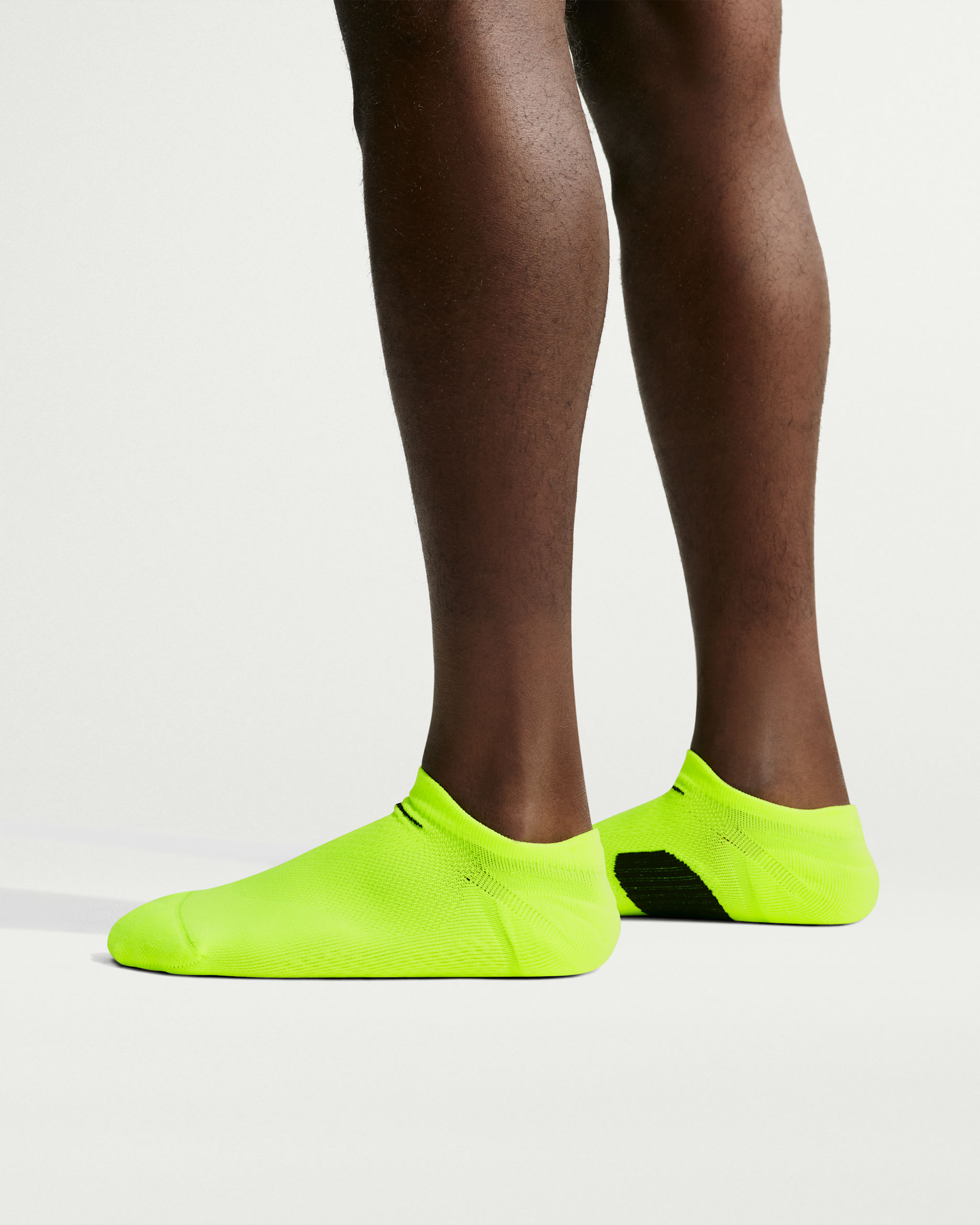 Nike Run Midweight Running No-Show Socks (1 Pair) - Volt/Black/Black