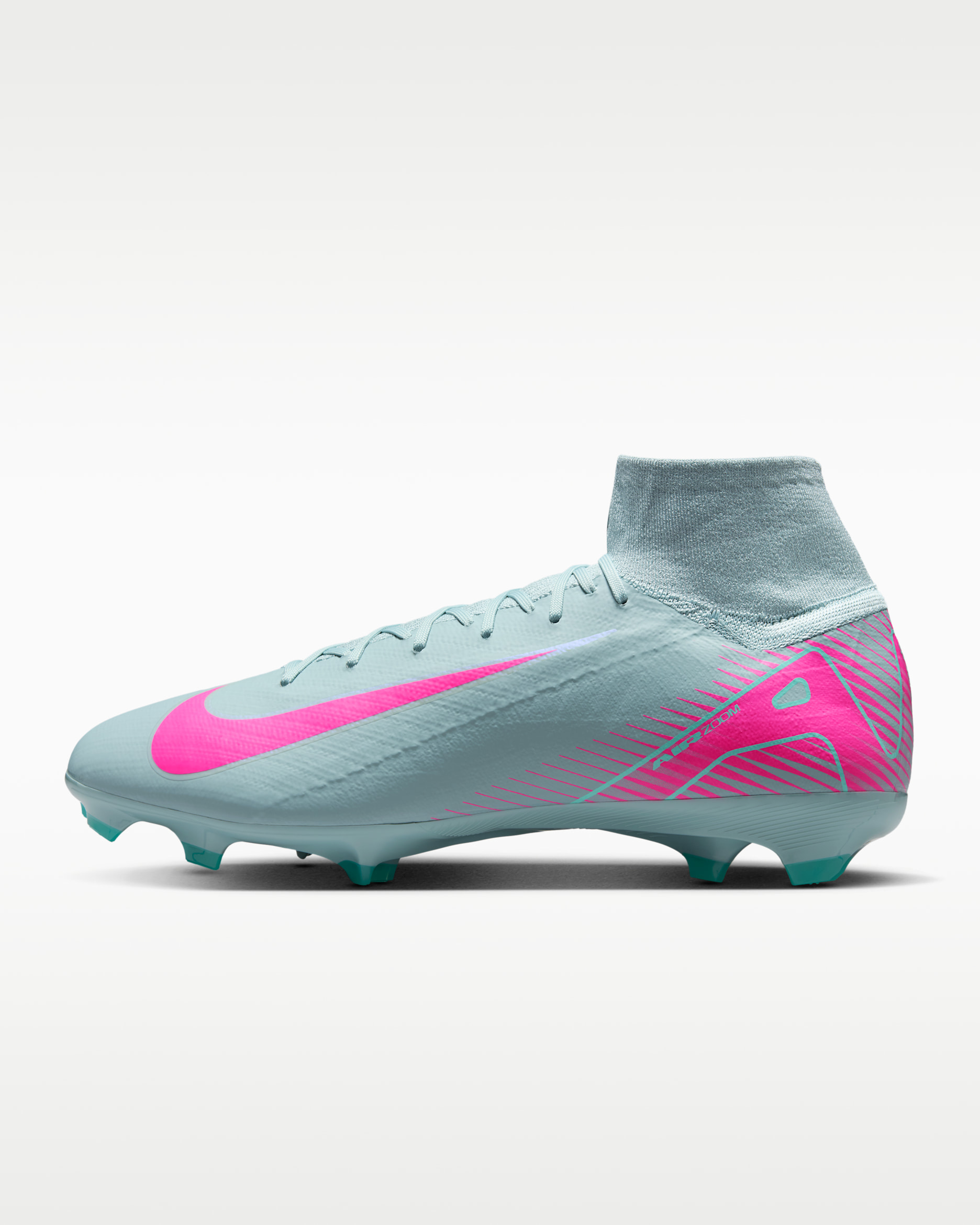 Nike Mercurial Superfly 10 Pro FG fotballsko med høy profil - Ocean Cube/Pink Blast