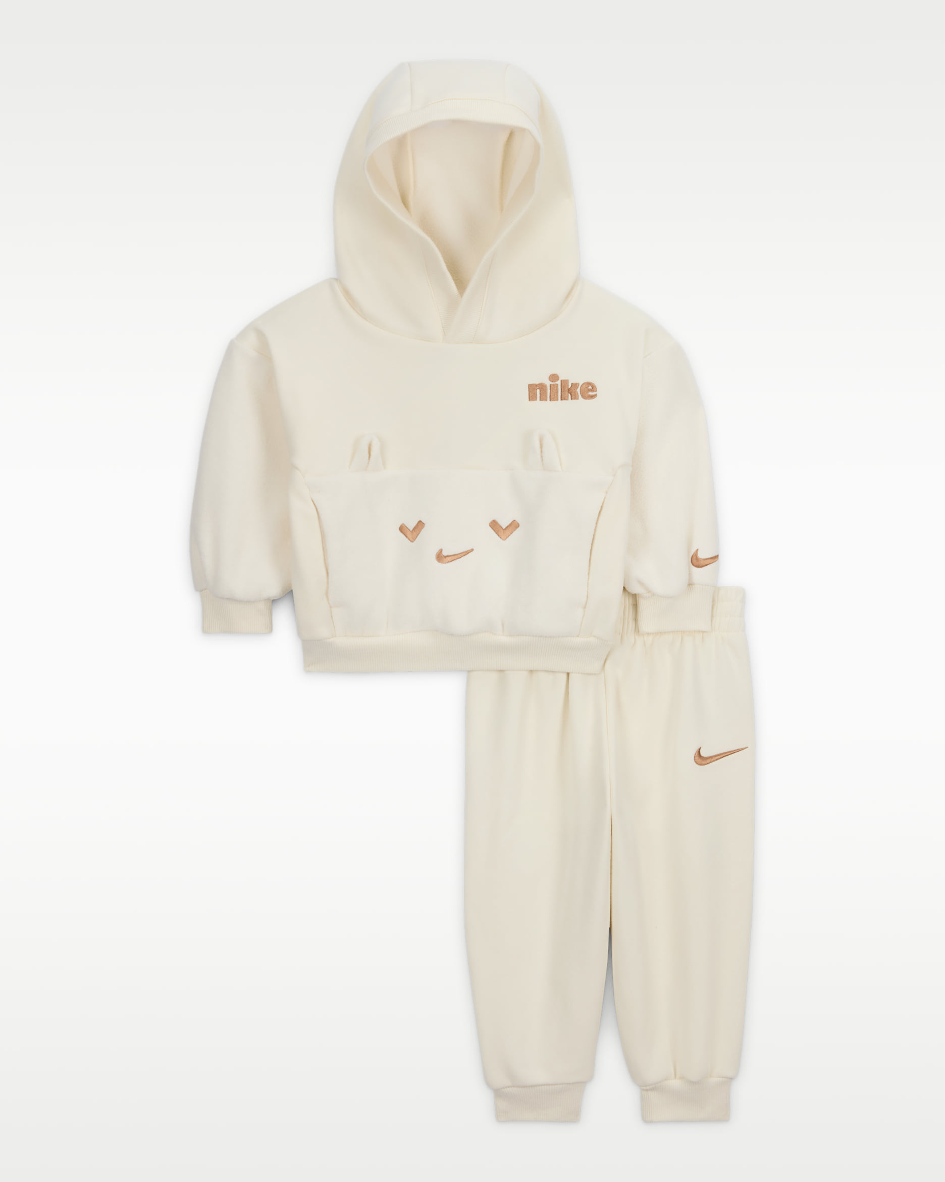 Nike Cozy Comfort Conjunt de dessuadora amb caputxa i pantalons jogger - Nadó (12-24 M) - Pale Ivory