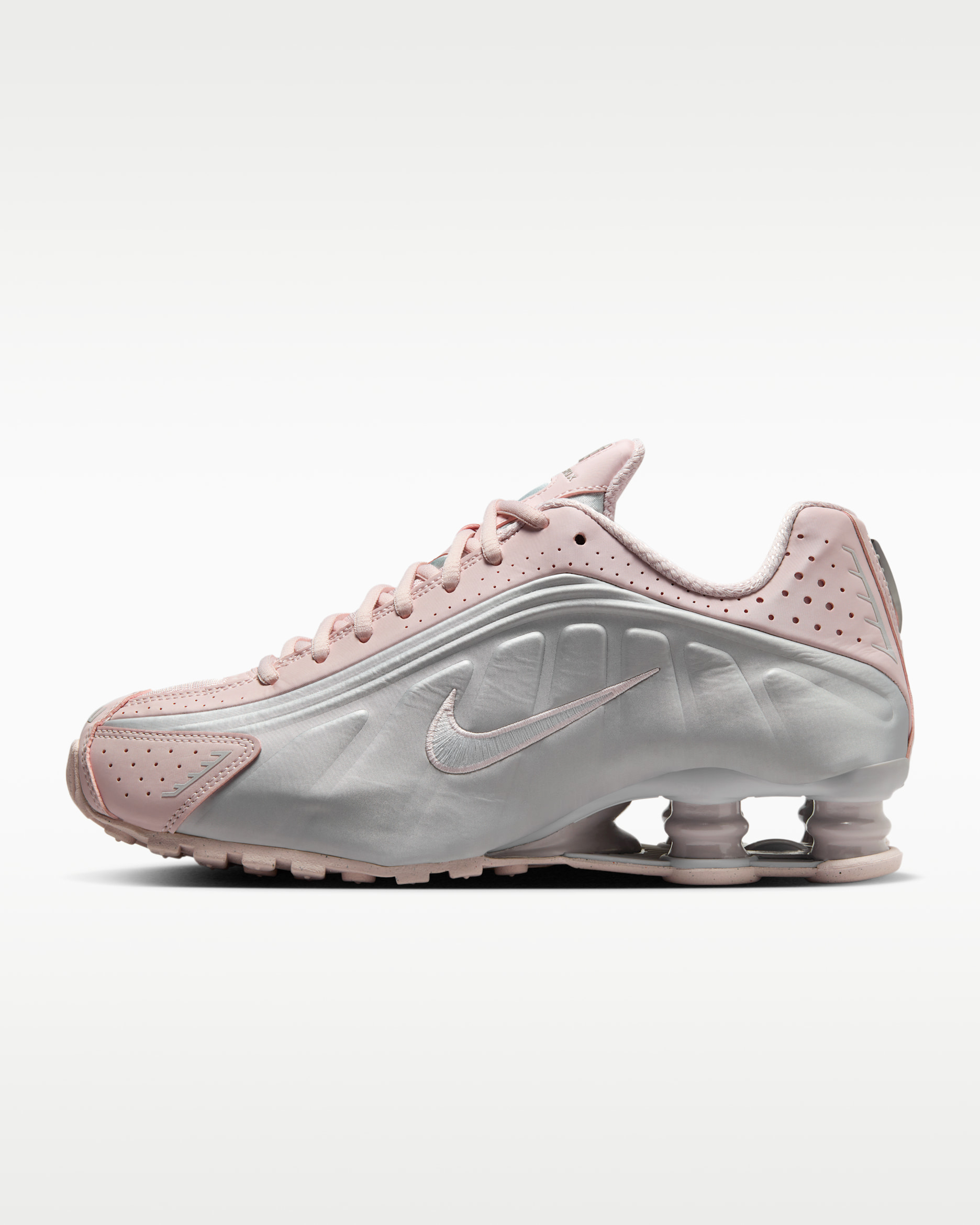 Tenis para mujer Nike Shox R4 - Rosa ligero/Platino metalizado