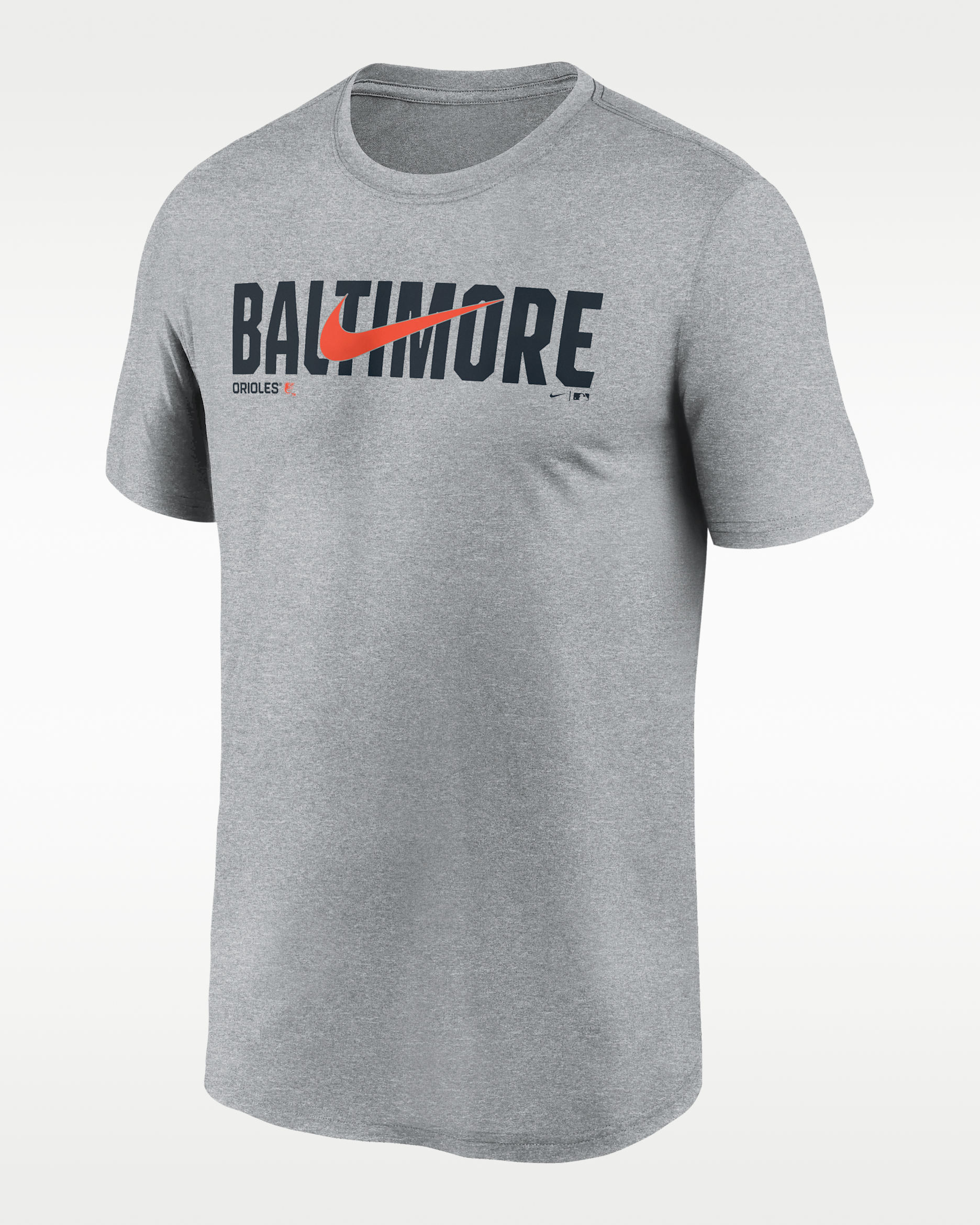 Baltimore Orioles Swoosh Legend Men's Nike Dri-FIT MLB T-Shirt - Grey Heather