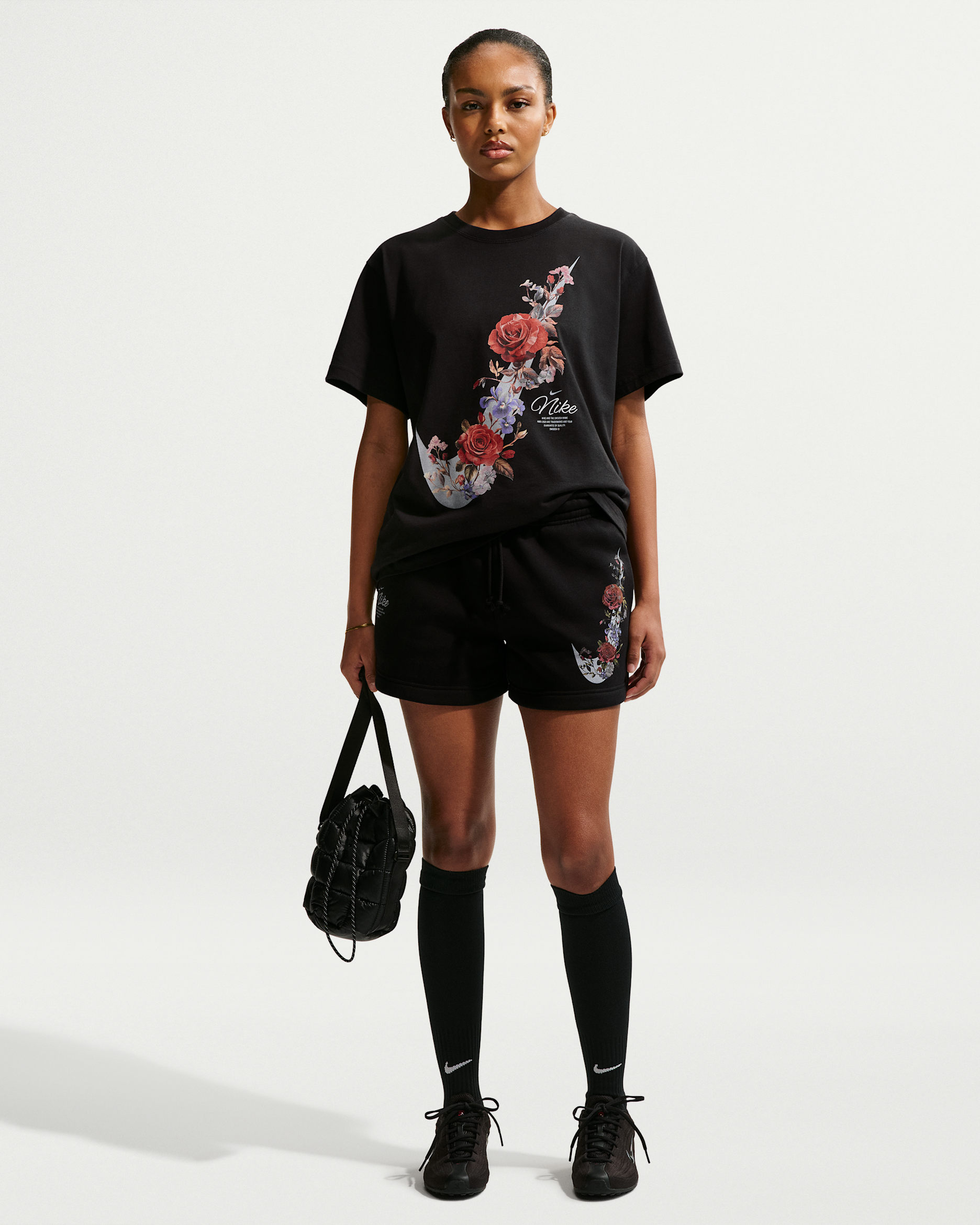 Nike Sportswear Phoenix Fleece Women's Mid-Rise 4" Shorts - Black/Wolf Grey