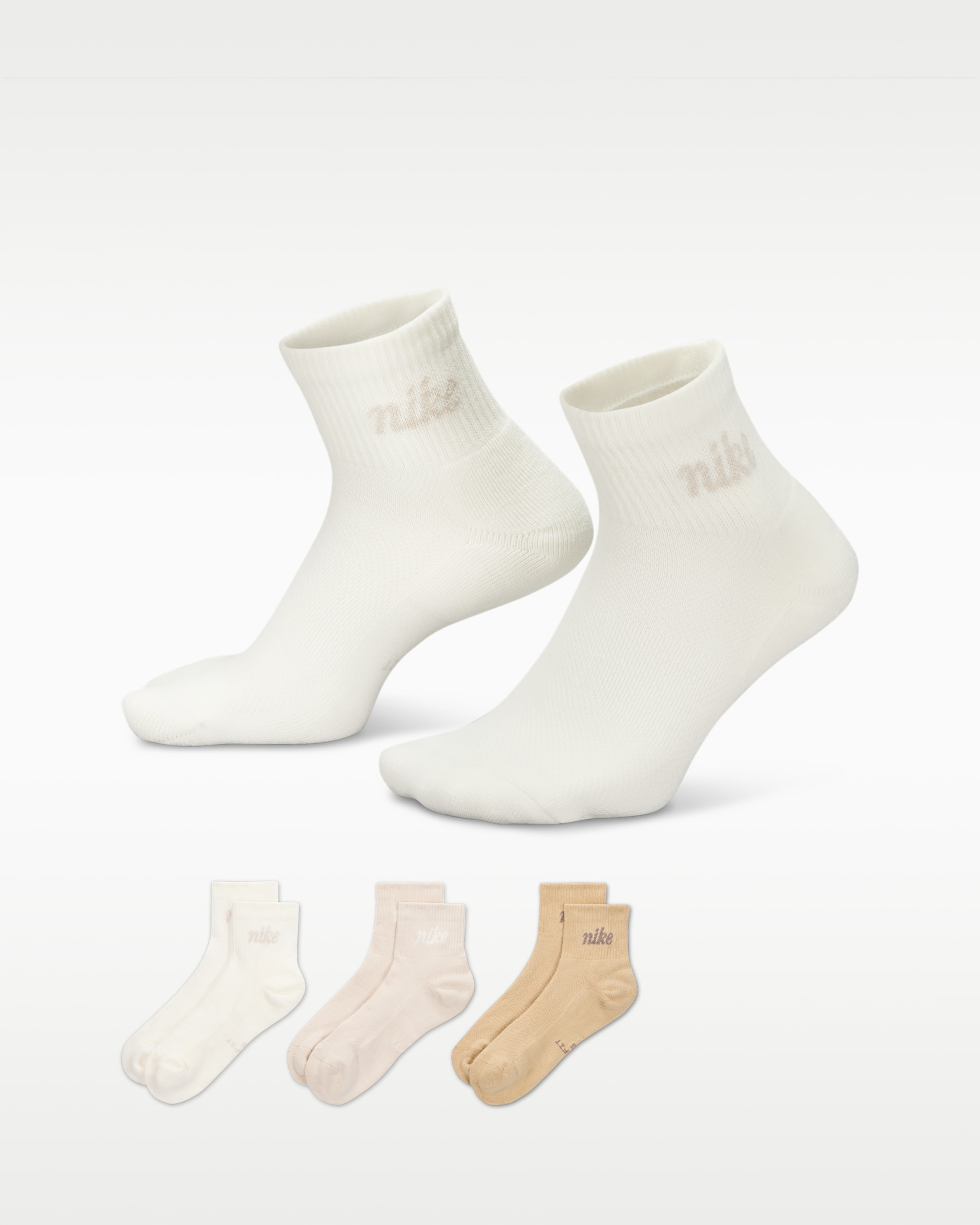Nike Everyday Elevated Ankle Socks (3 Pairs) - Multi-Color
