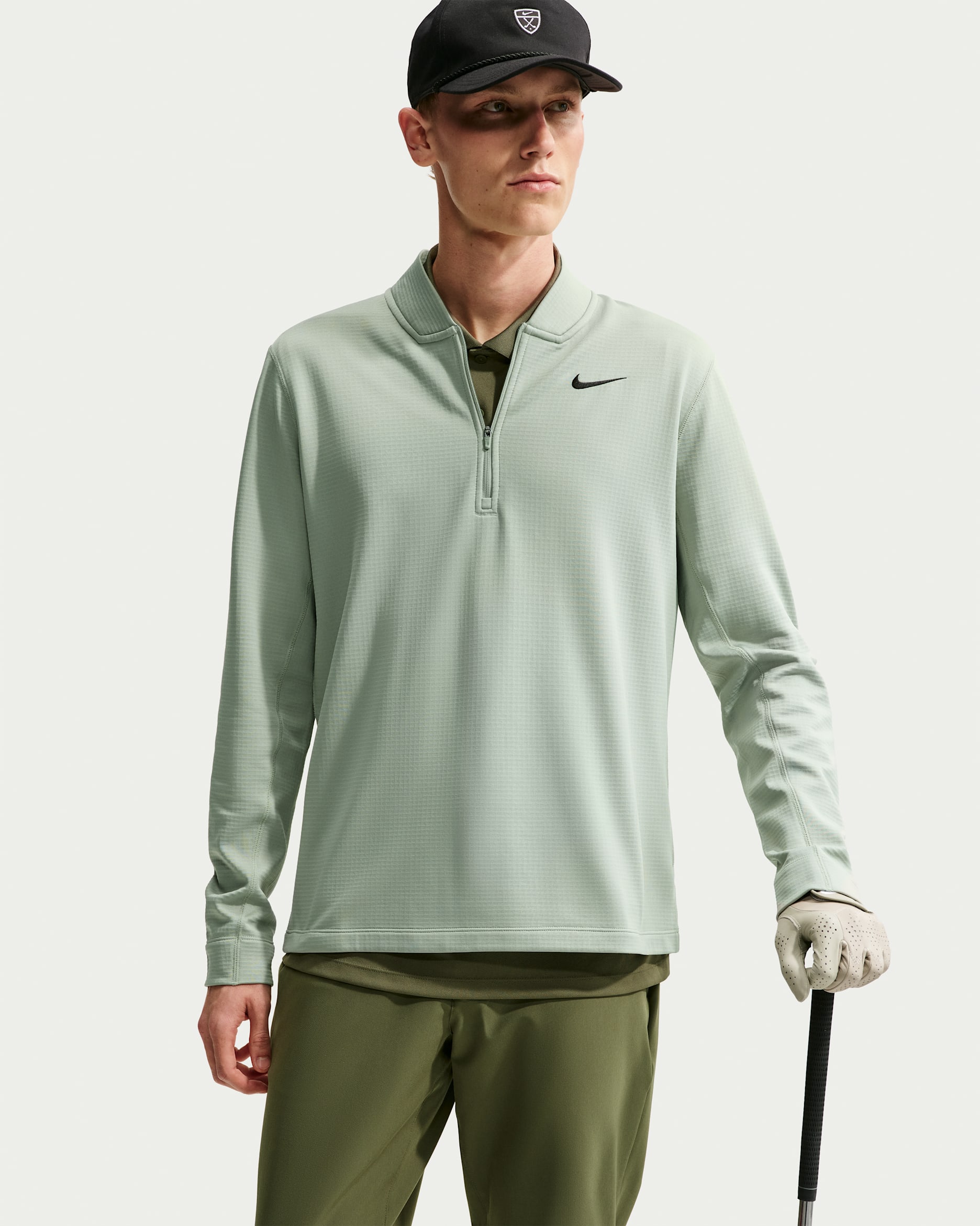 Nike Velocity Sudadera de golf con media cremallera Therma-FIT - Hombre - Jade Horizon/Negro