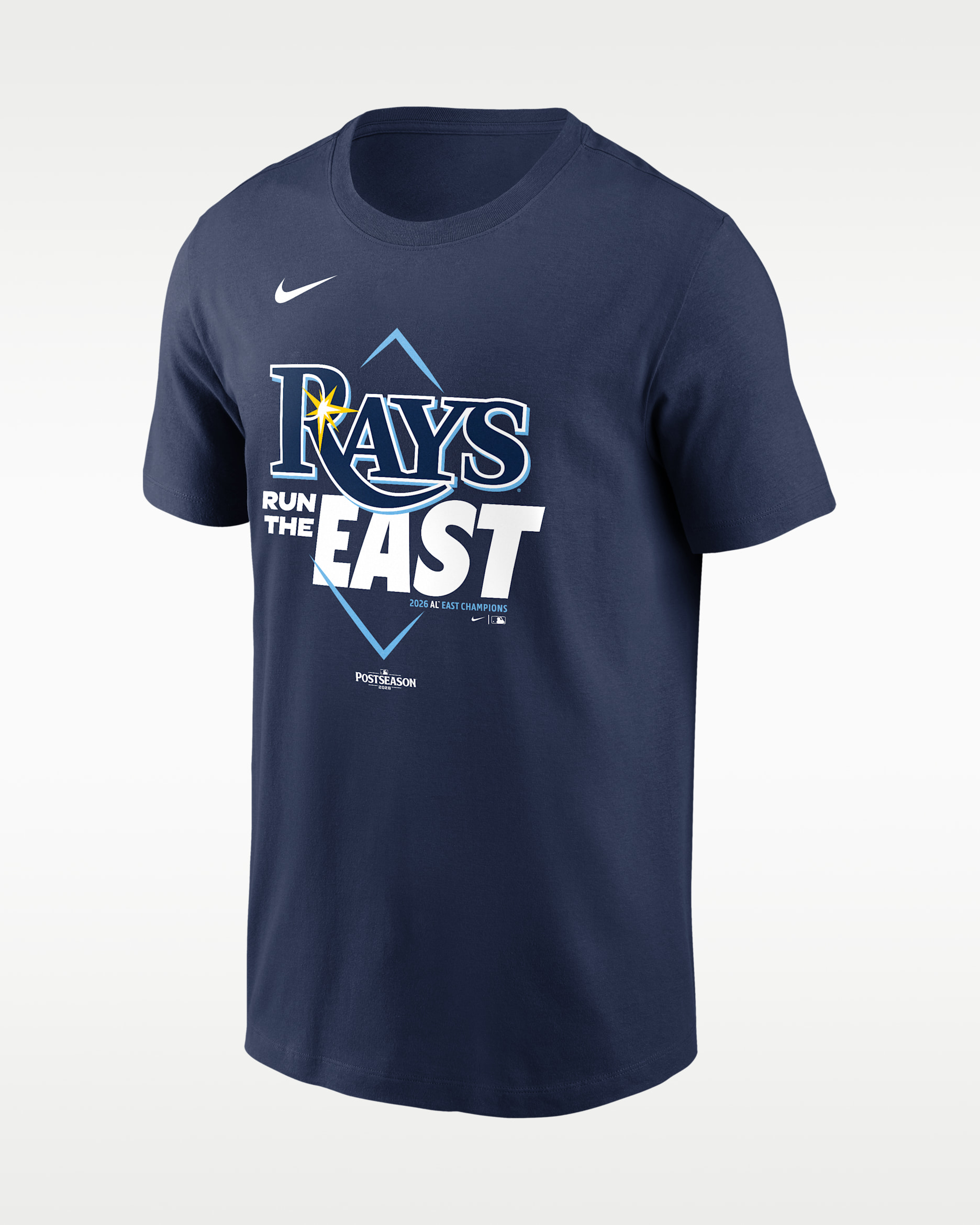 Playera Nike de la MLB para hombre Tampa Bay Rays 2026 NL East Division Champions - Azul marino