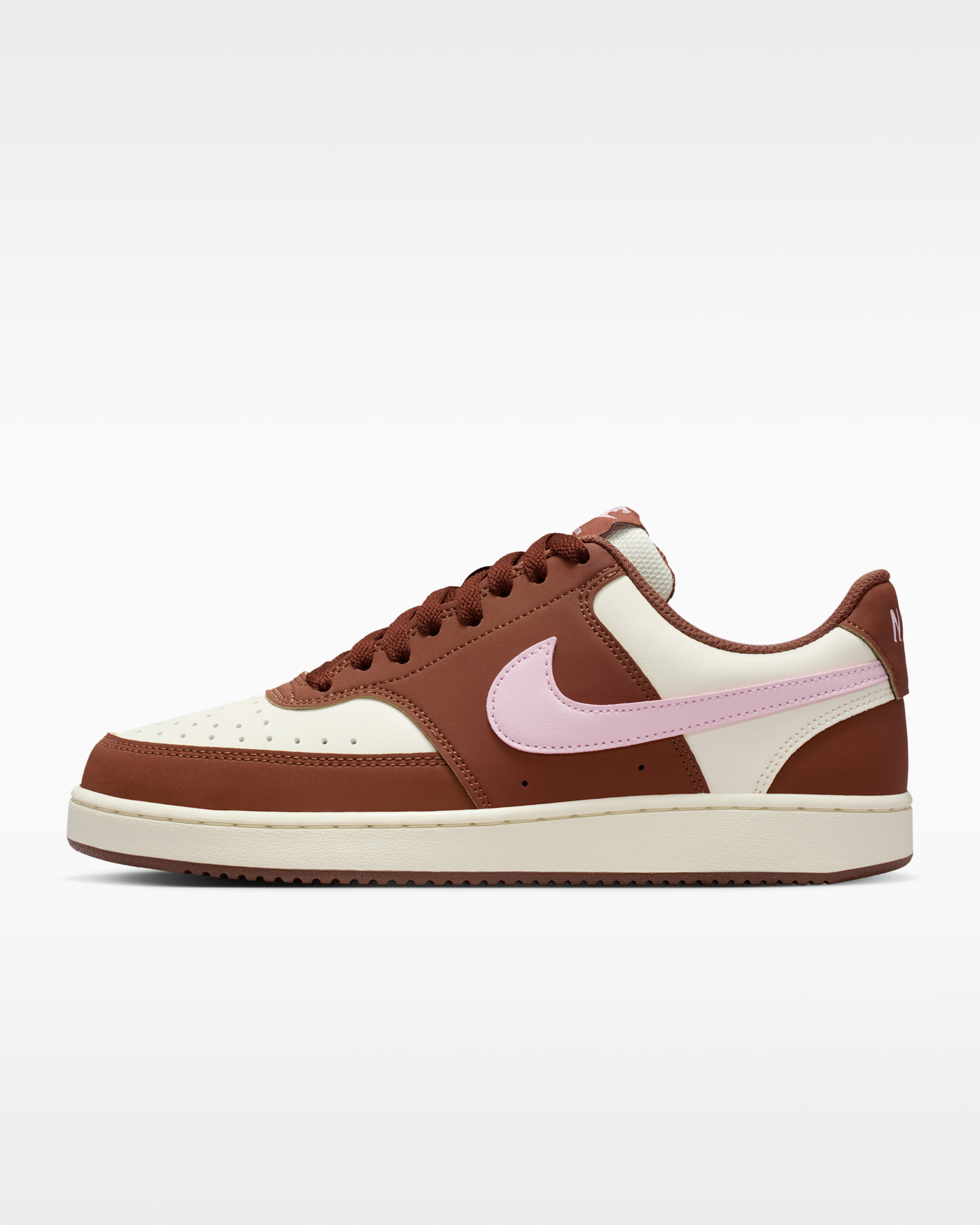 Nike Court Vision Low-sko til kvinder - Soft Pearl/Fauna Brown/Pink Foam