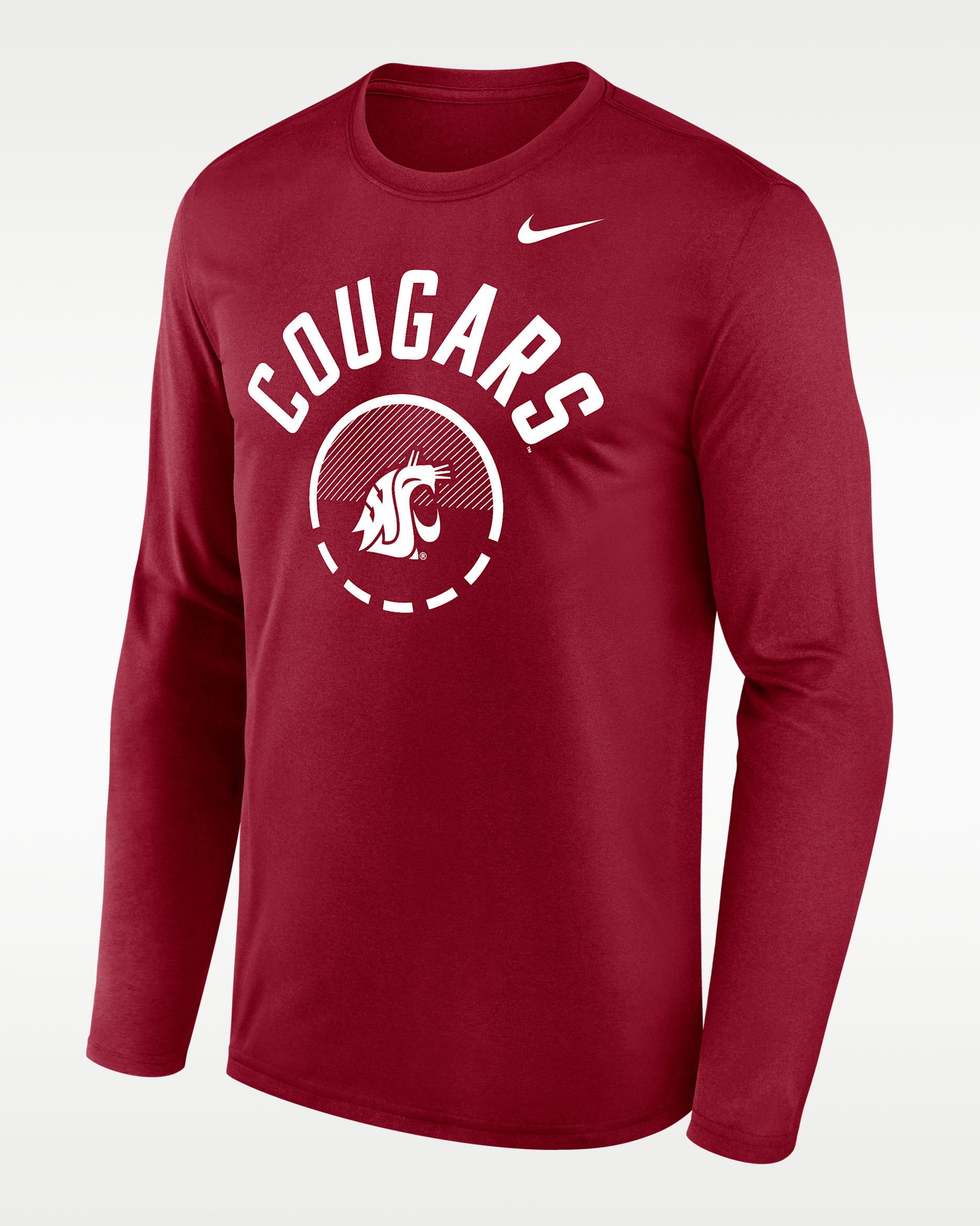 Playera de manga larga universitaria Nike Dri-FIT para hombre Washington State Basketball Shoot Around Legend - Carmesí team