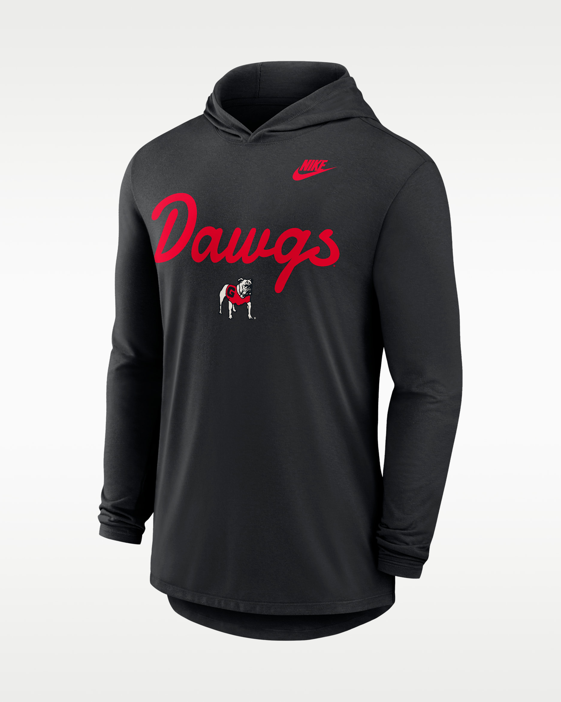 Sudadera universitaria Nike Dri-FIT con gorro de manga larga para hombre Georgia Legacy - Negro