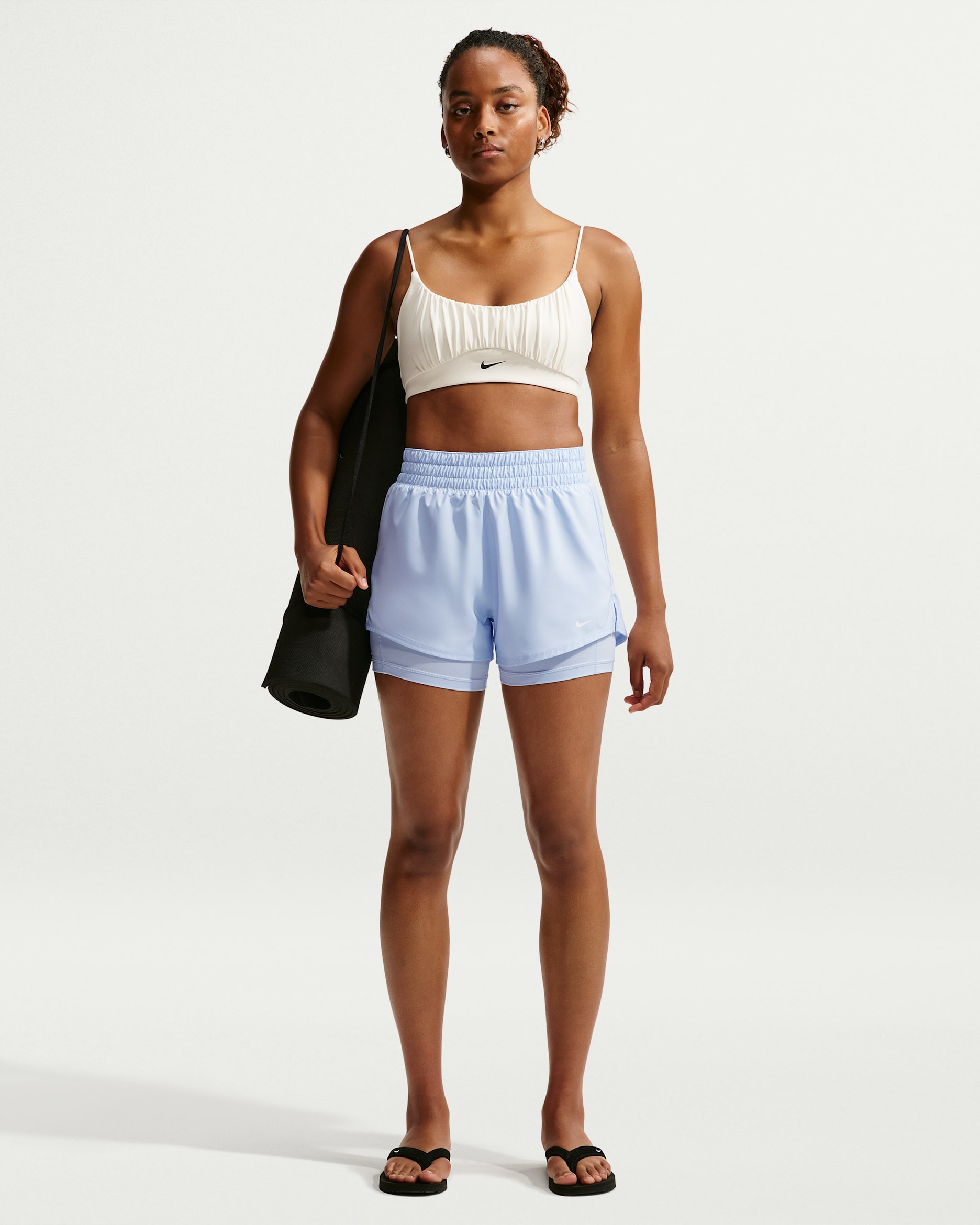 Shorts Dri-FIT 2-in-1 a vita alta 8 cm Nike One – Donna - Hydrogen Blue/Bianco