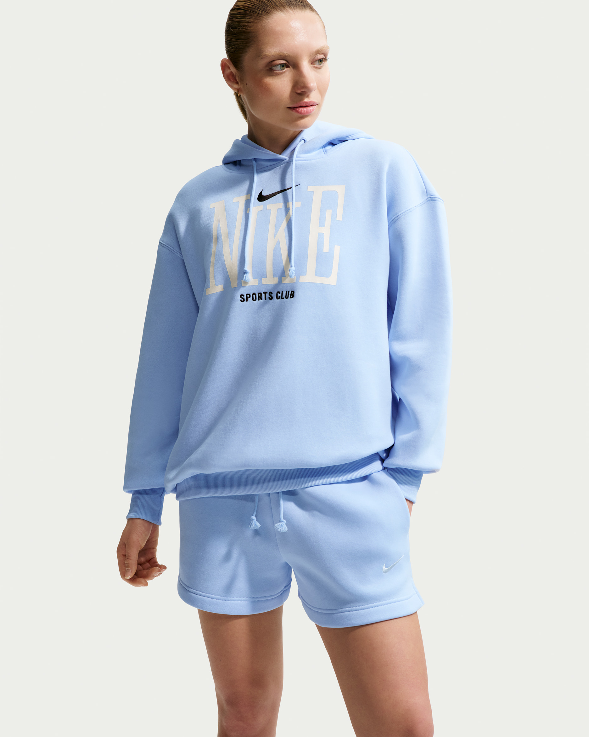 Nike Sportswear Phoenix Fleece oversized dameshoodie - Hydrogen Blue/Zwart