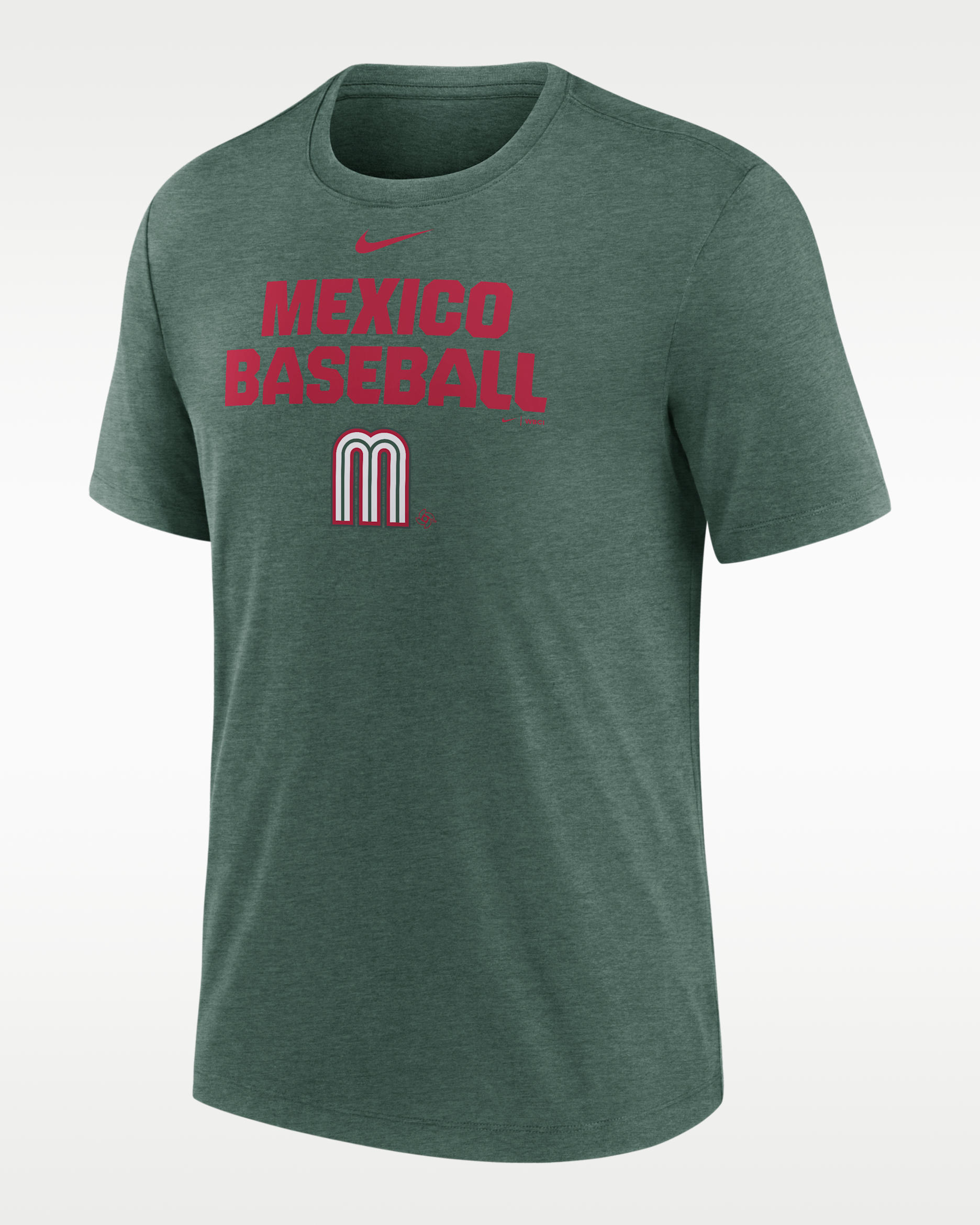 Playera Nike para hombre Mexico National Baseball Team 2026 World Baseball Classic Stacked - Verde jaspeado