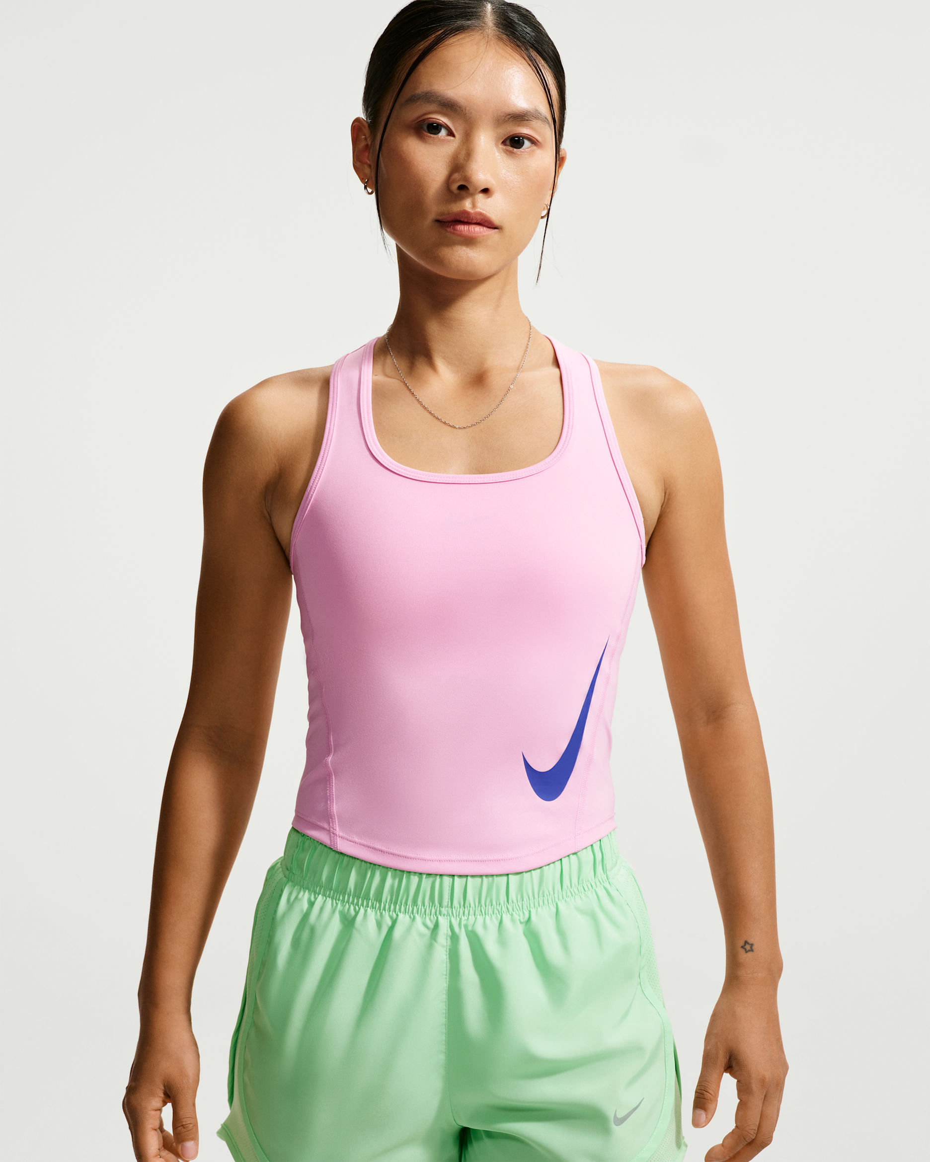 Nike Tempo Swoosh 女款 Dri-FIT 跑步背心上衣 - Pink Rise/Old Royal