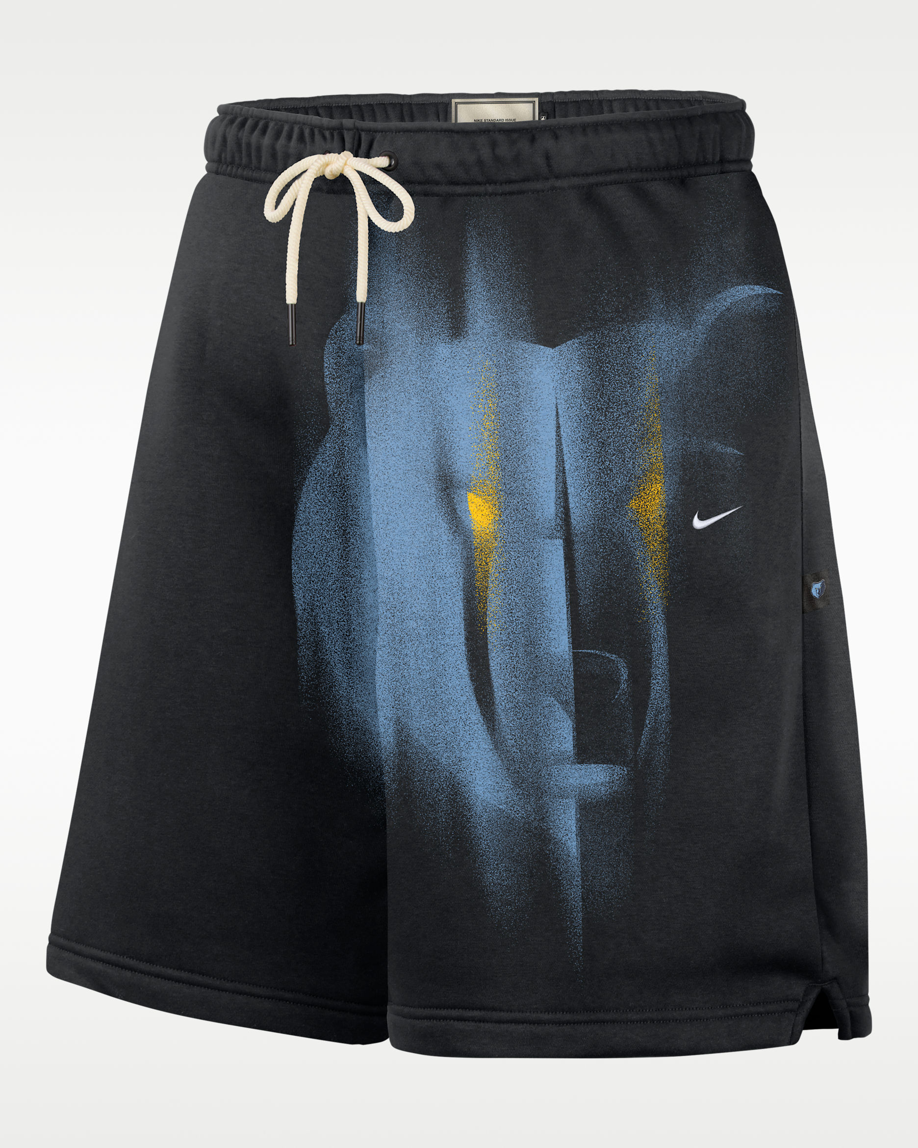 Shorts de básquetbol de tejido Fleece para hombre Memphis Grizzlies Standard Issue - Negro/Blanco