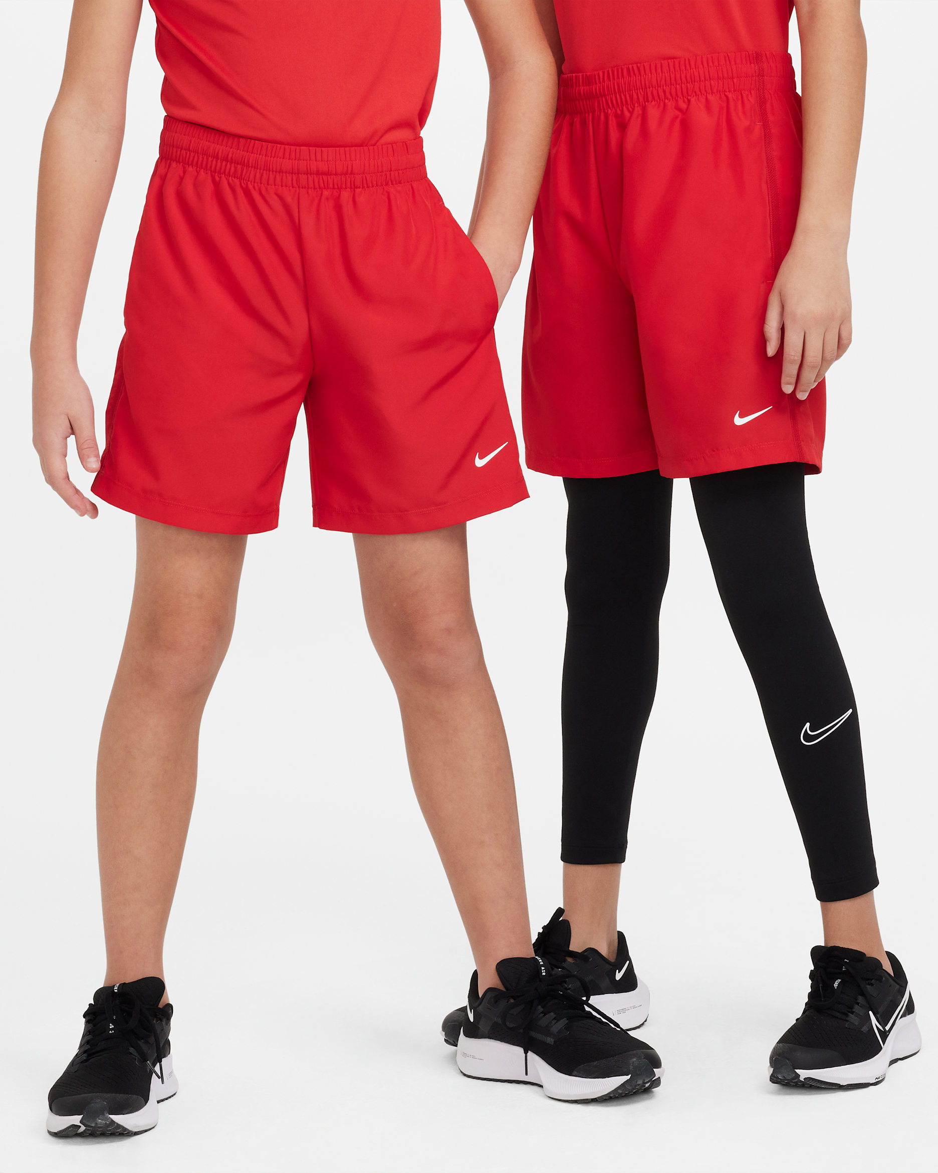Shorts de entrenamiento Dri-FIT para niños talla grande Nike Multi - Rojo universitario/Blanco