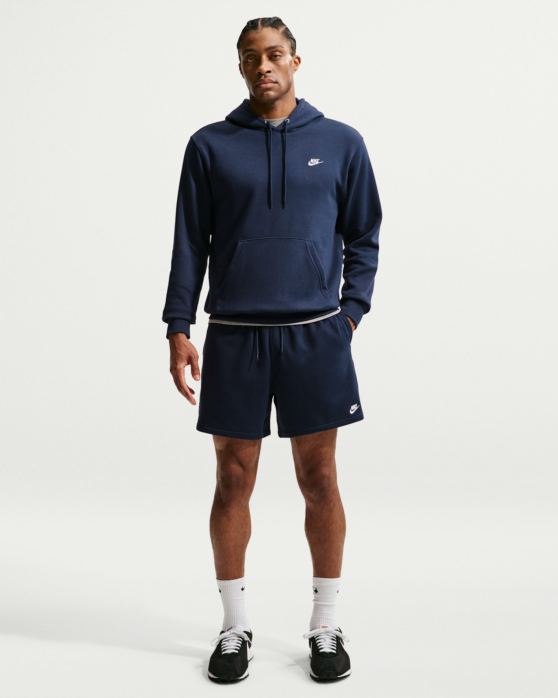 Nike Club Men's French Terry Flow Shorts - Obsidian/Obsidian/White