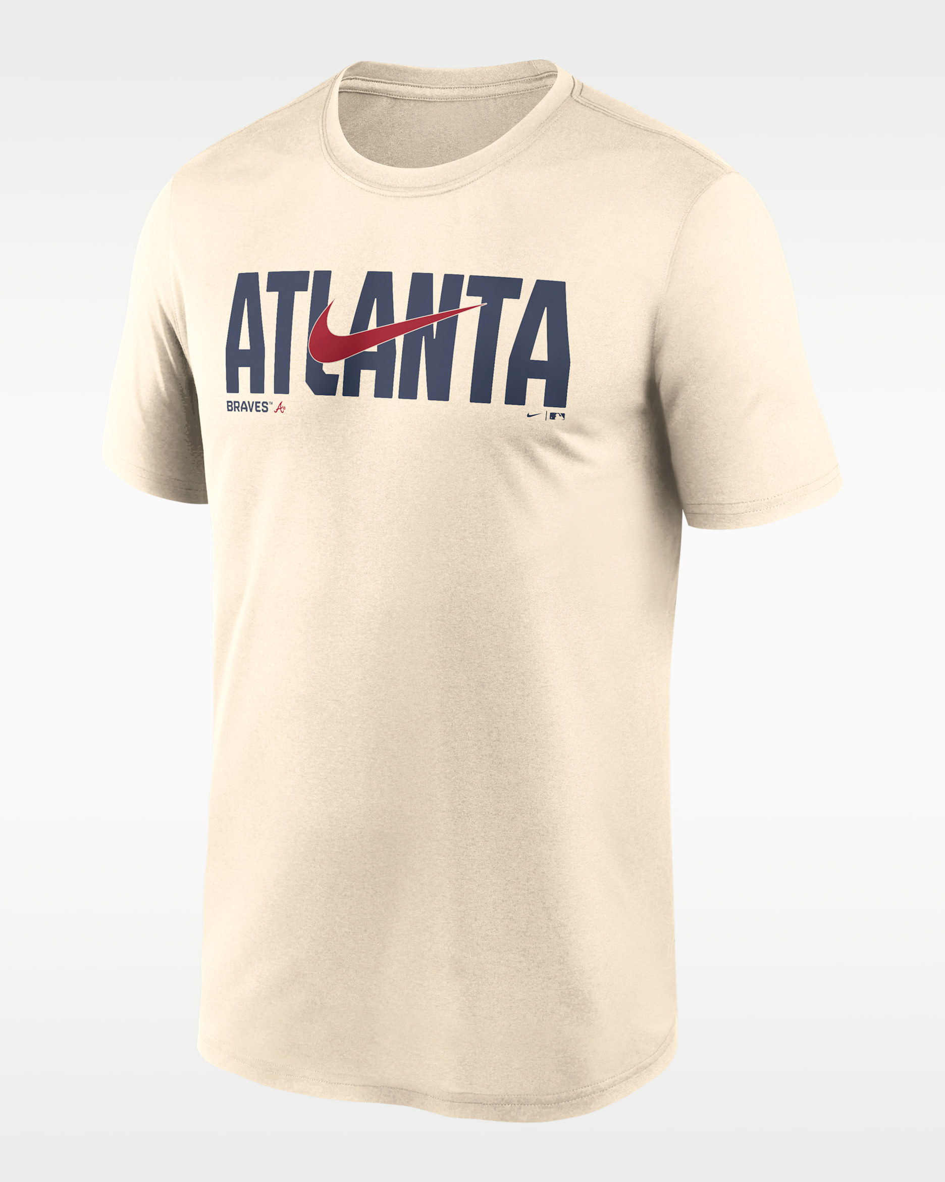 Atlanta Braves Swoosh Legend Men's Nike Dri-FIT MLB T-Shirt - Cream