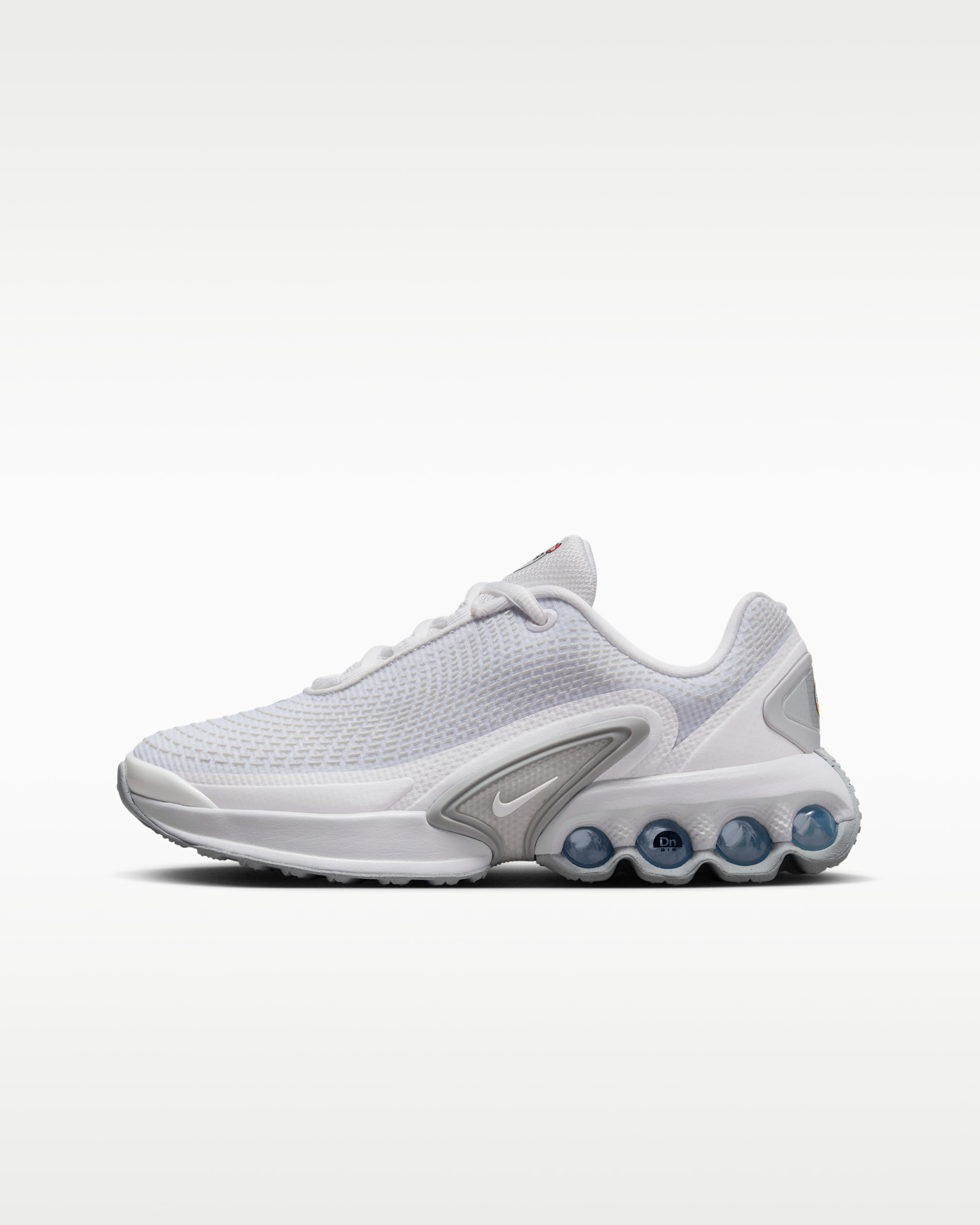Nike Air Max Dn Big Kids' Shoes - White/White/Metallic Silver/White