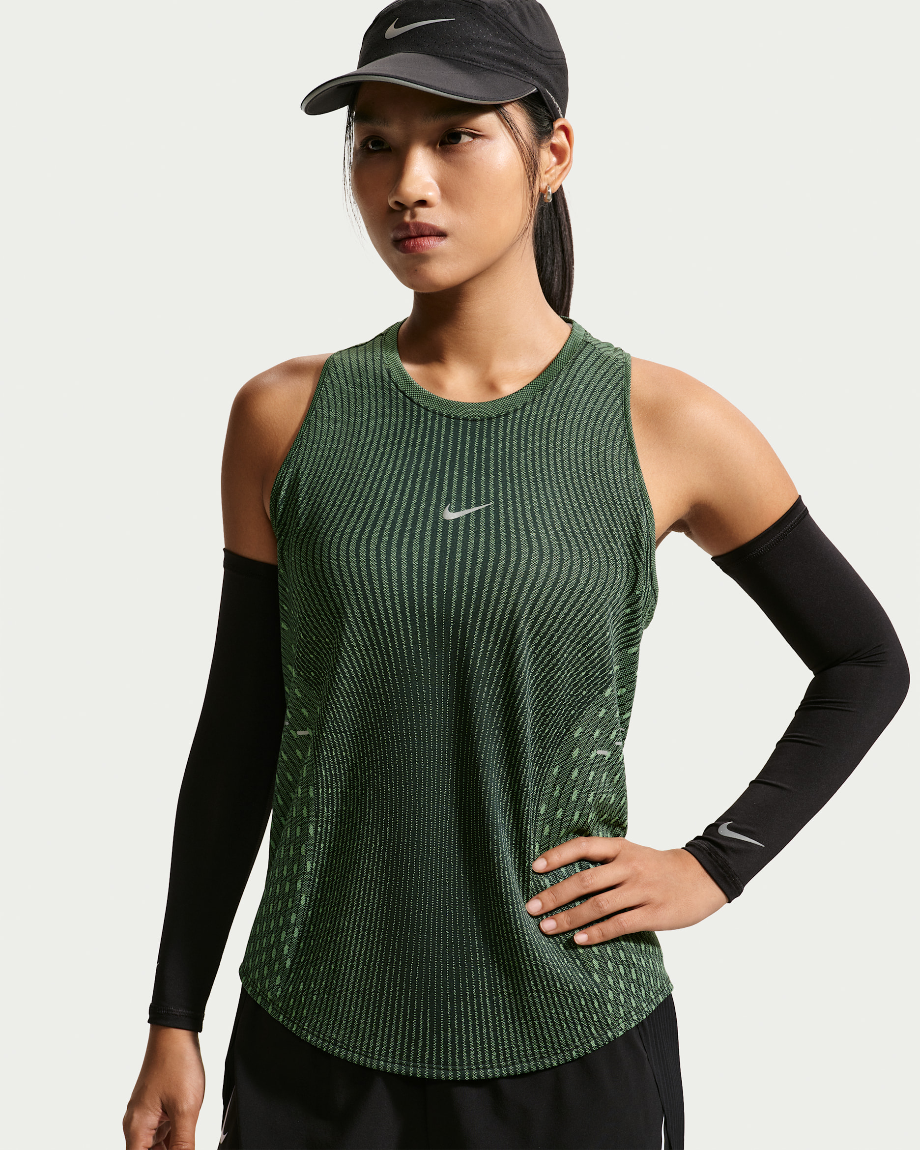 Nike Swift Women's Aero-FIT Running Tank Top - Black/Light Green Spark