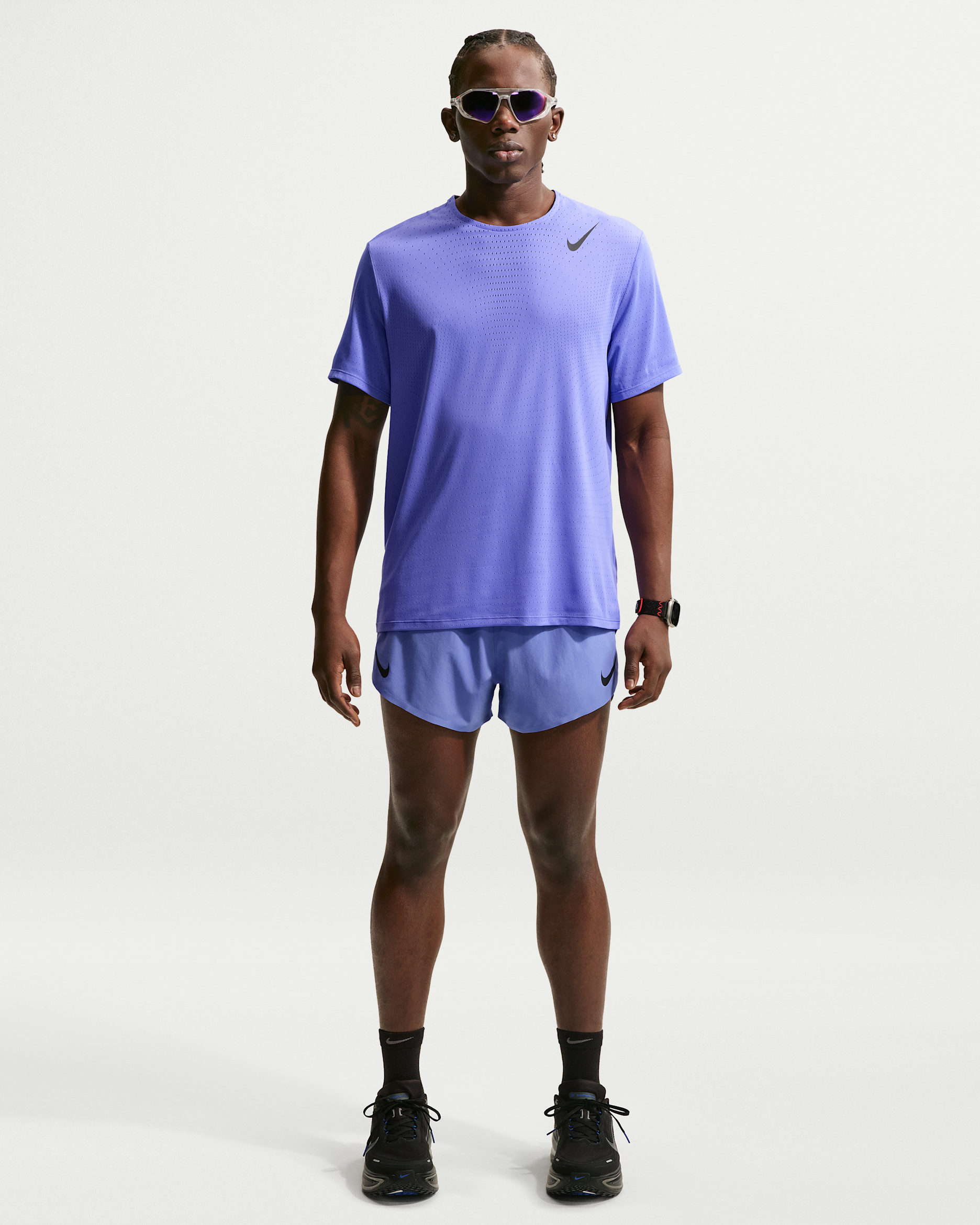 Nike AeroSwift Men's Dri-FIT ADV 4" Brief-Lined Running Shorts - Sapphire/Black