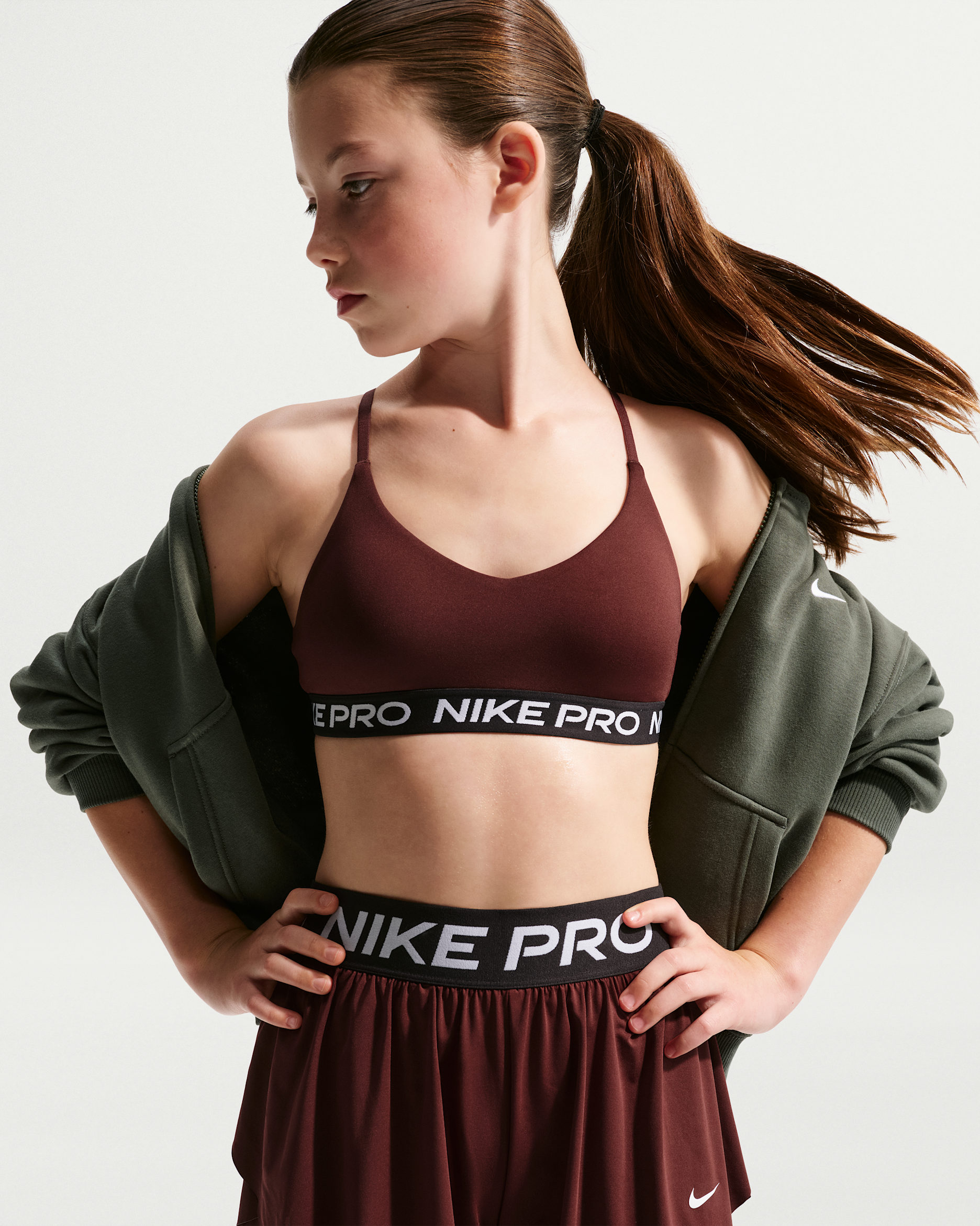 Nike Pro Big Kids' (Girls') Indy Bra - Mystic Dates