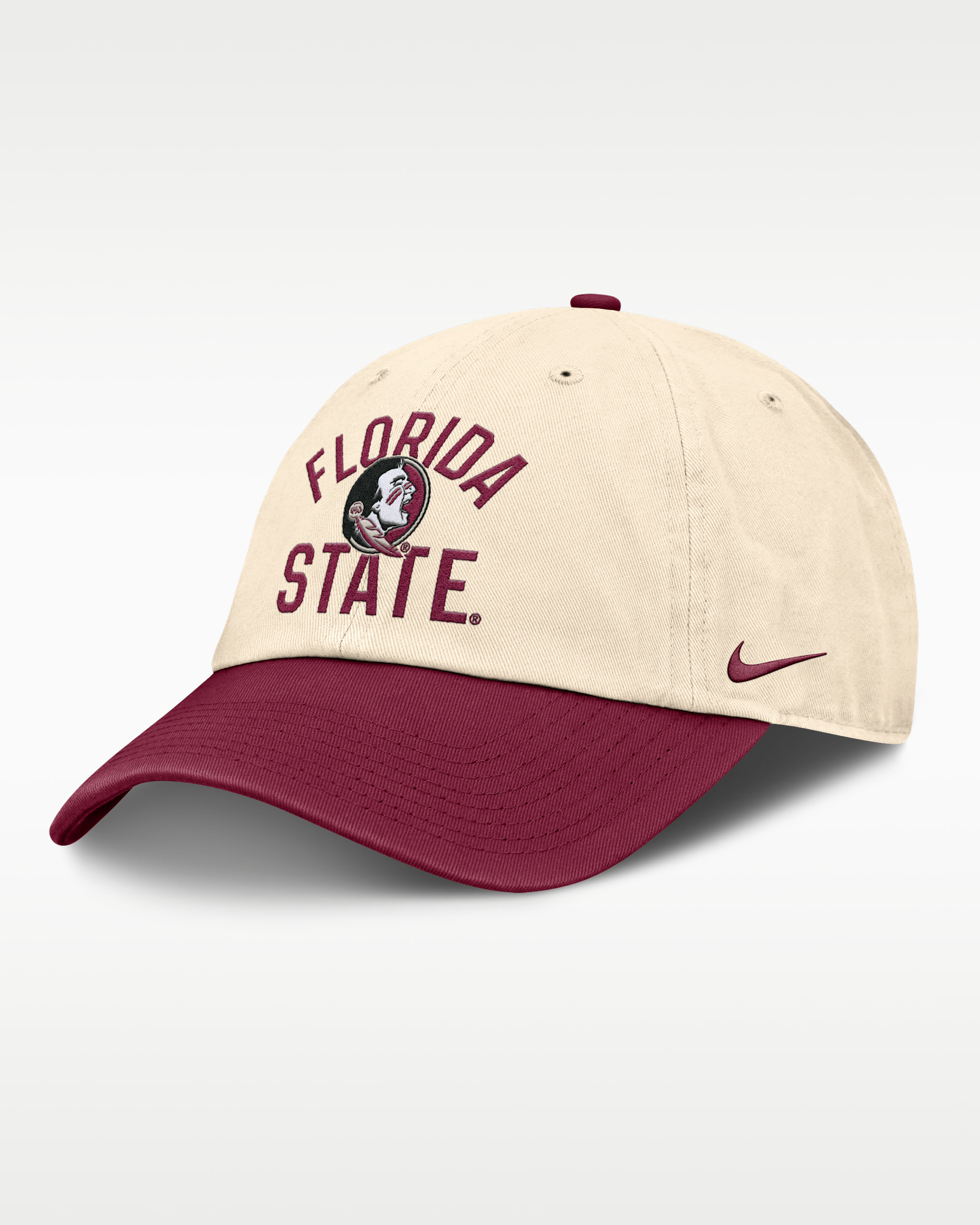 Florida State Primetime 2-Tone Club Men's Nike College Adjustable Hat - Natural