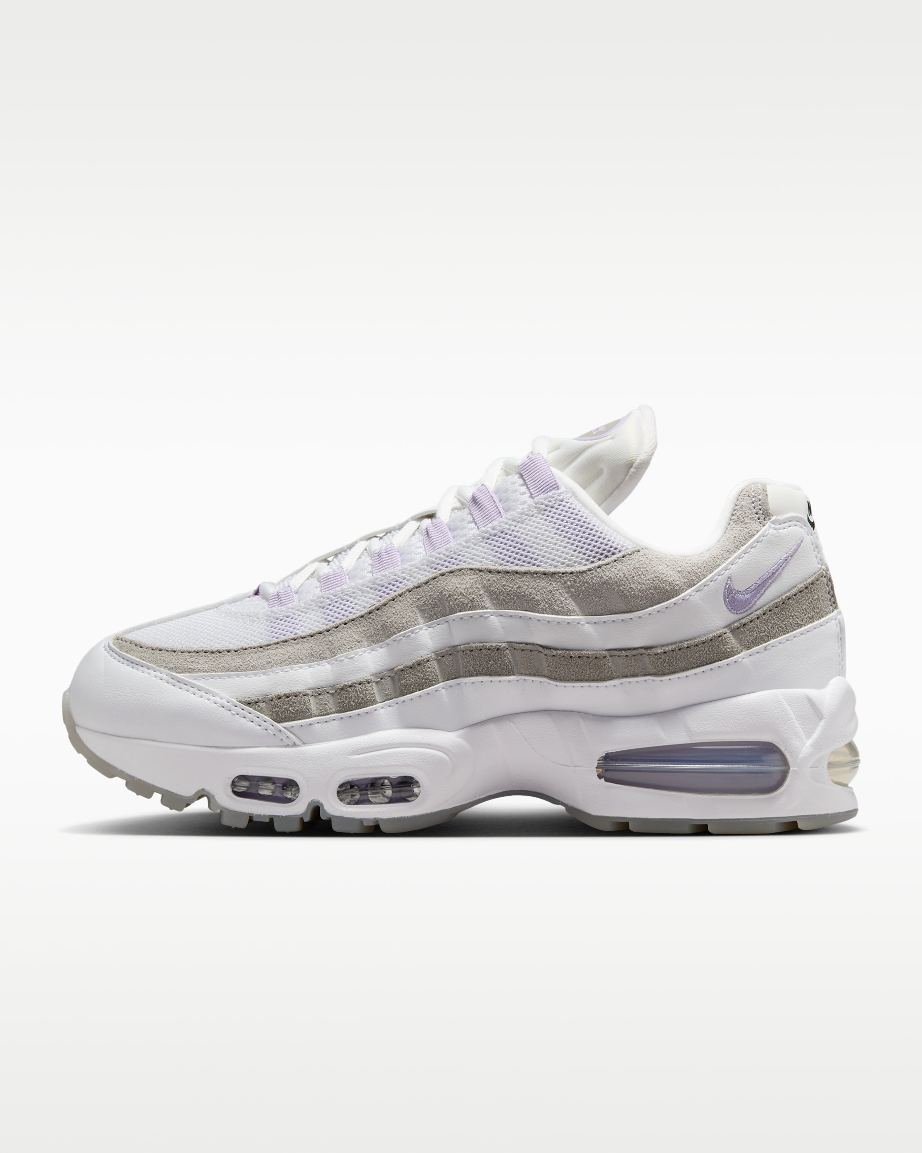 Nike Air Max 95 Women's Shoes - White/Light Graphite/Pearl Grey/Hydrangeas