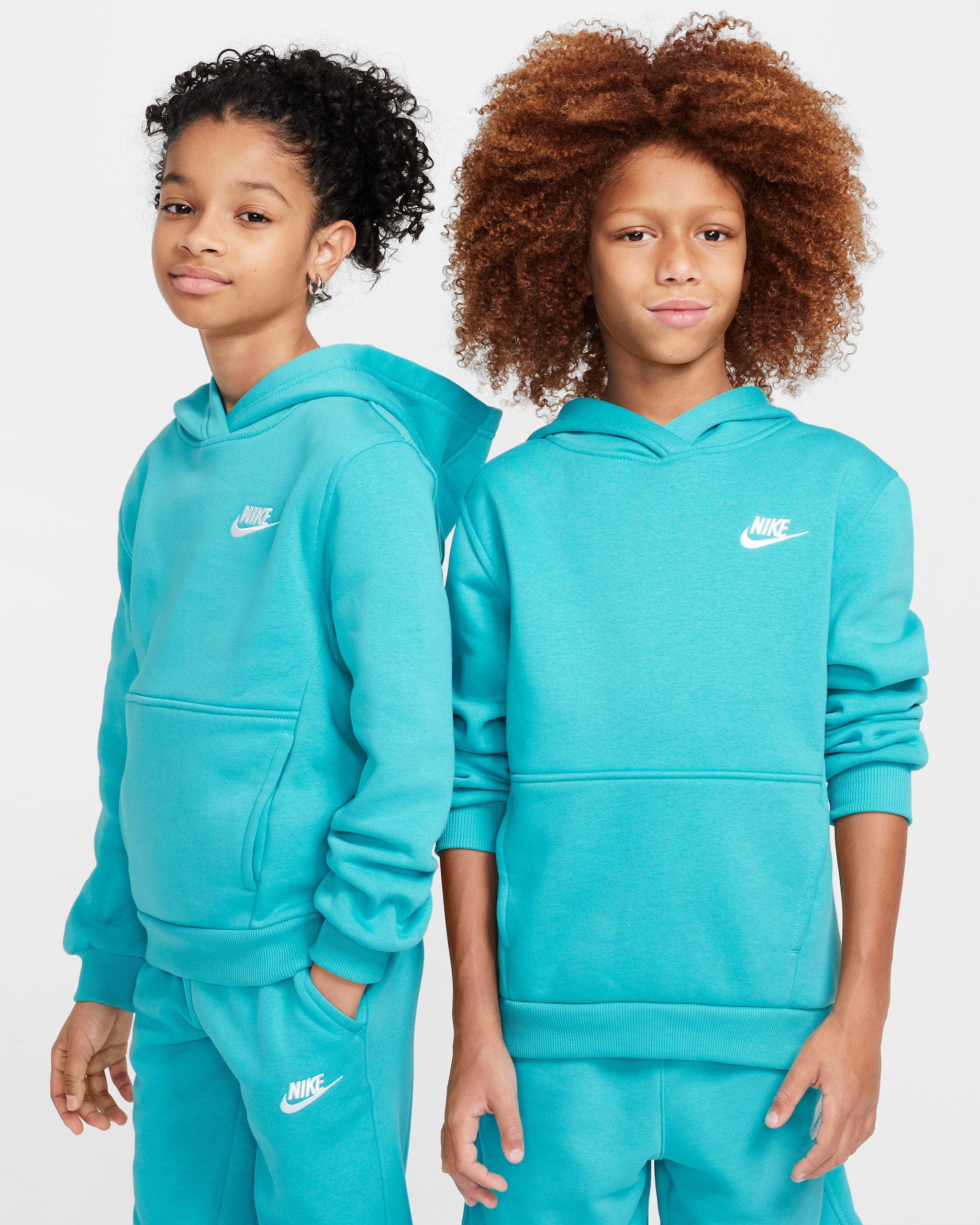 Nike Sportswear Club Fleece Big Kids' Pullover Hoodie - Dusty Cactus/White
