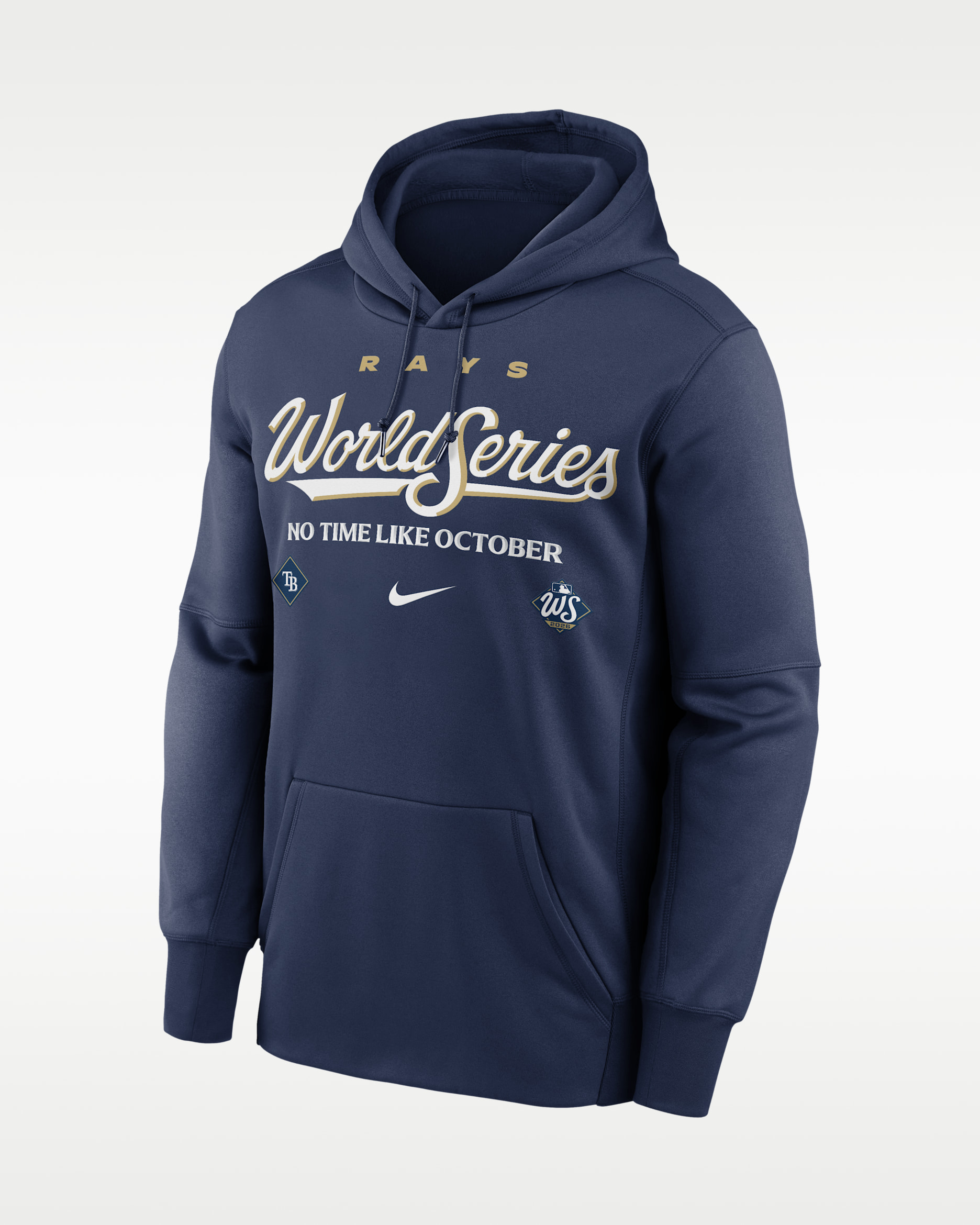 Tampa Bay Rays 2026 World Series Participant Authentic Collection Men's Nike Therma-FIT MLB Pullover Hoodie - Navy