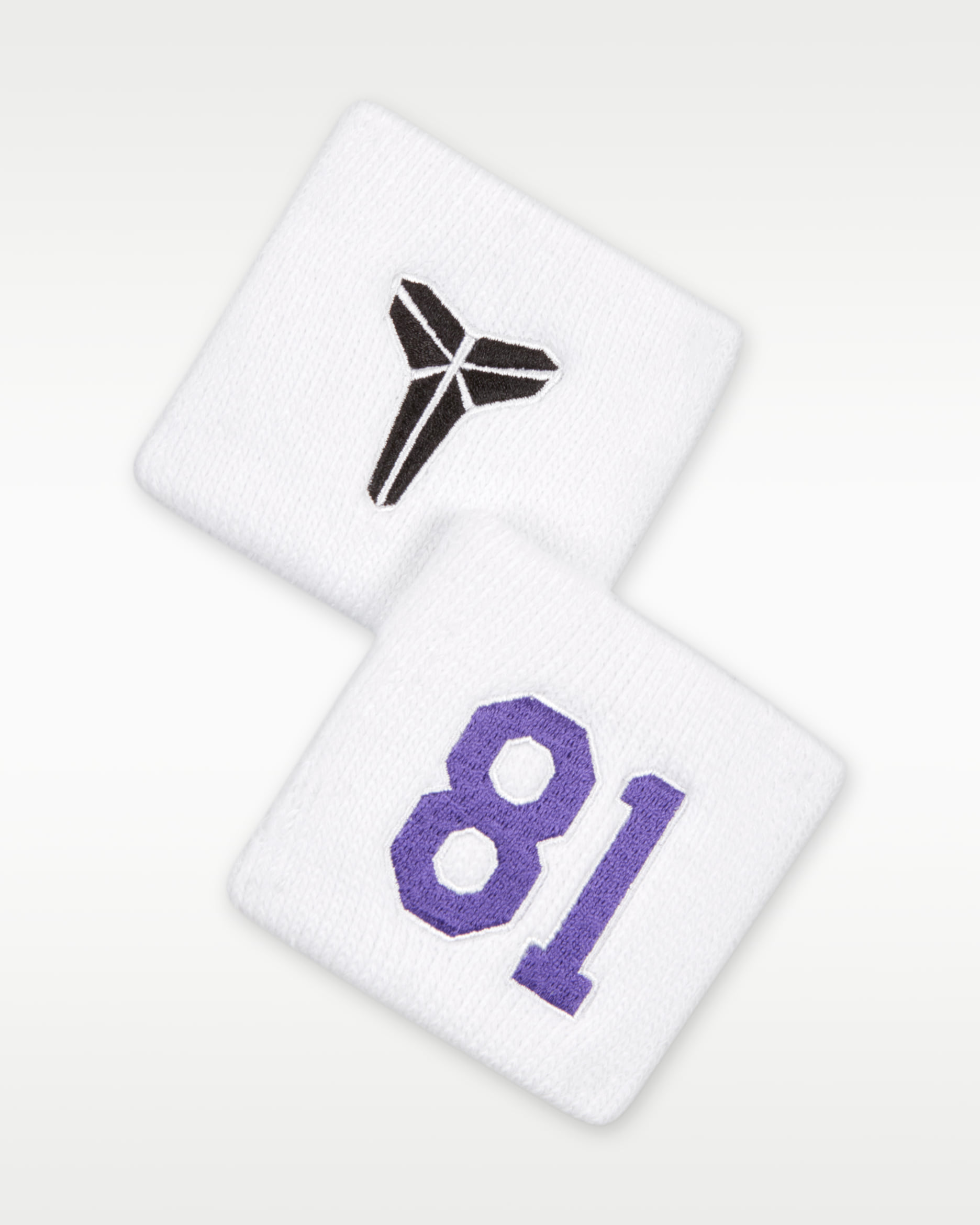Muñequeras Nike Dri-FIT (paquete de 2) Kobe Bryant - Blanco/Negro/Morado cancha