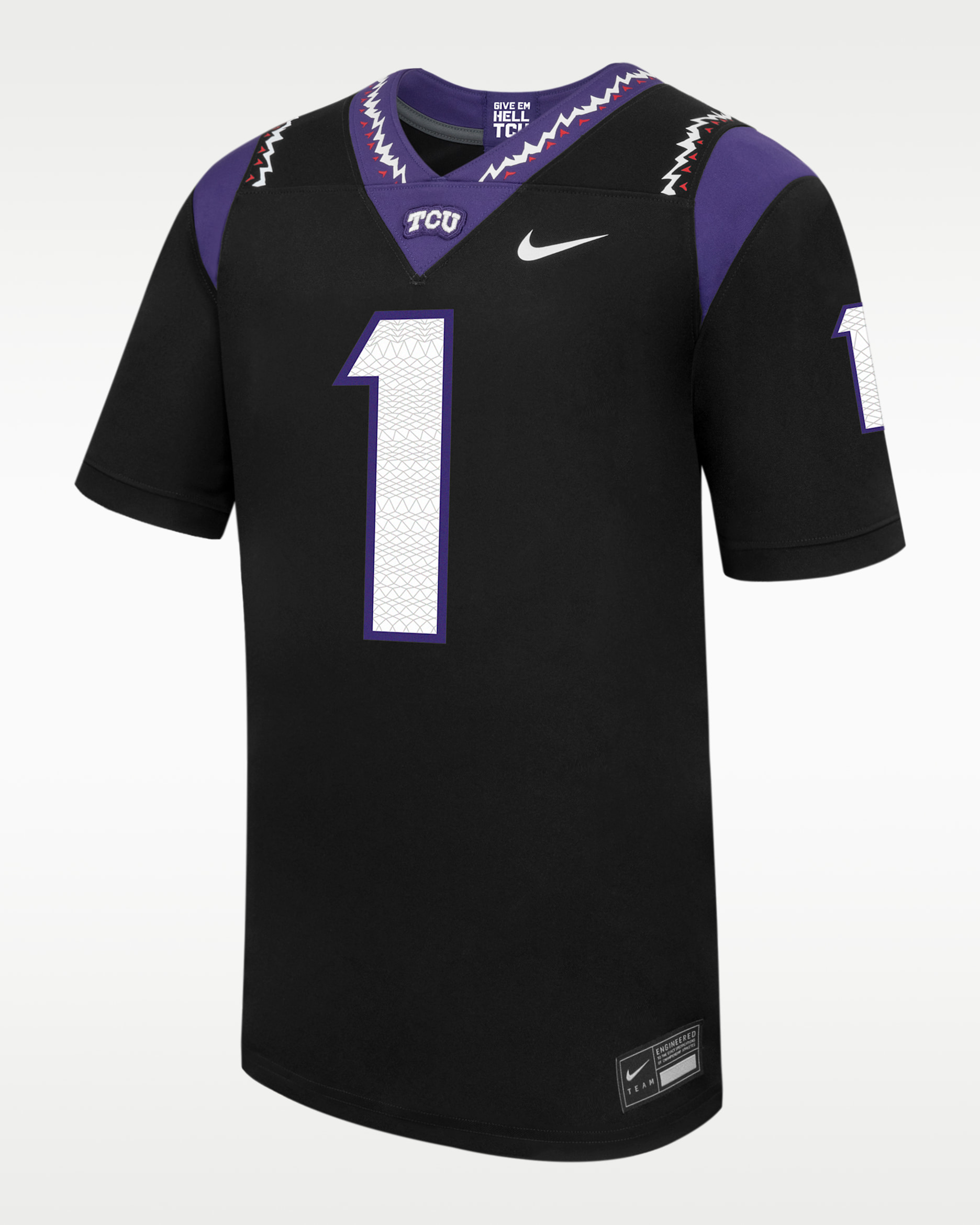 TCU Men's Nike College Untouchable Game Jersey - Black