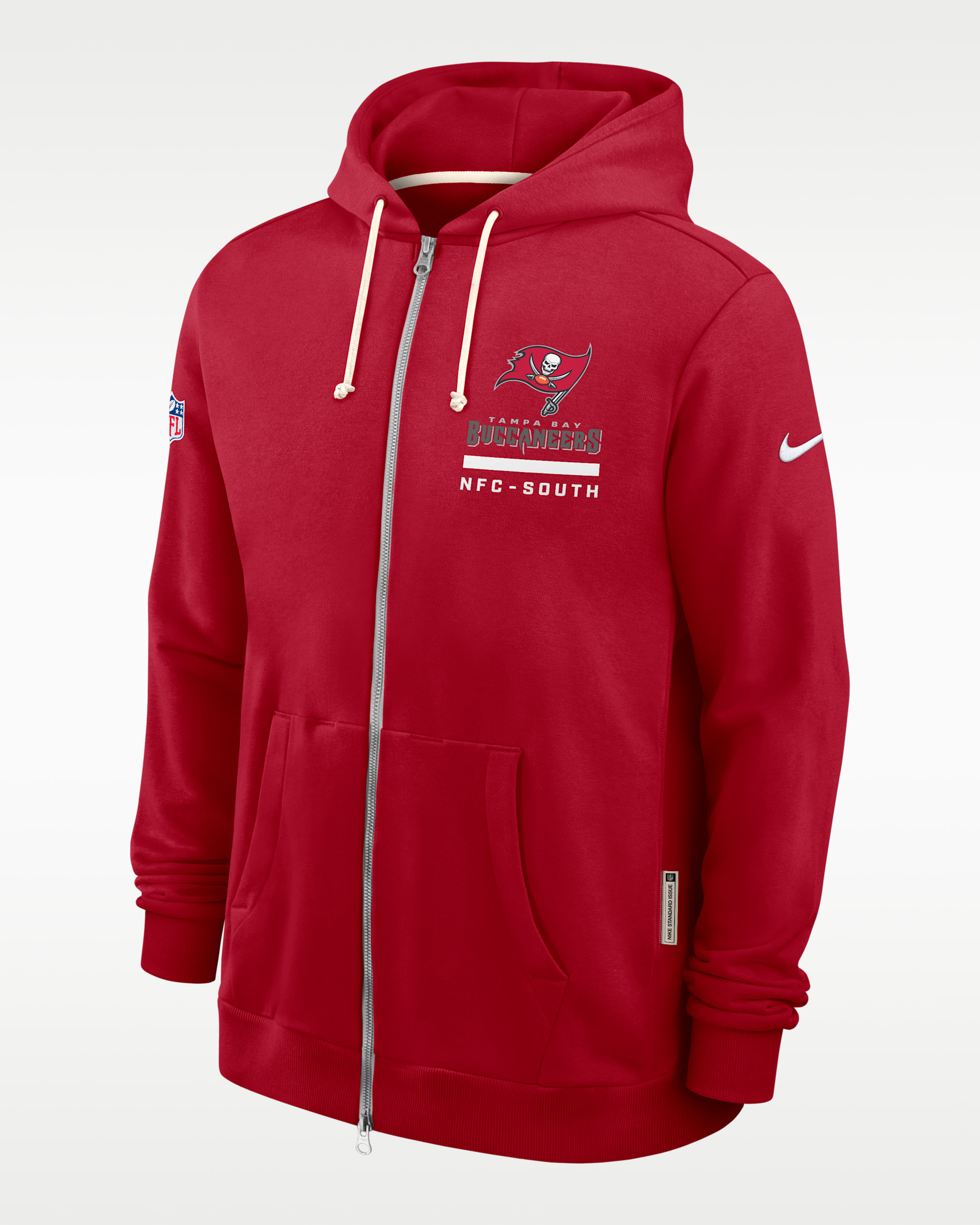 Sudadera con gorro Nike Dri-FIT de la NFL de cierre completo para hombre Tampa Bay Buccaneers Utility Player Sideline - Rojo