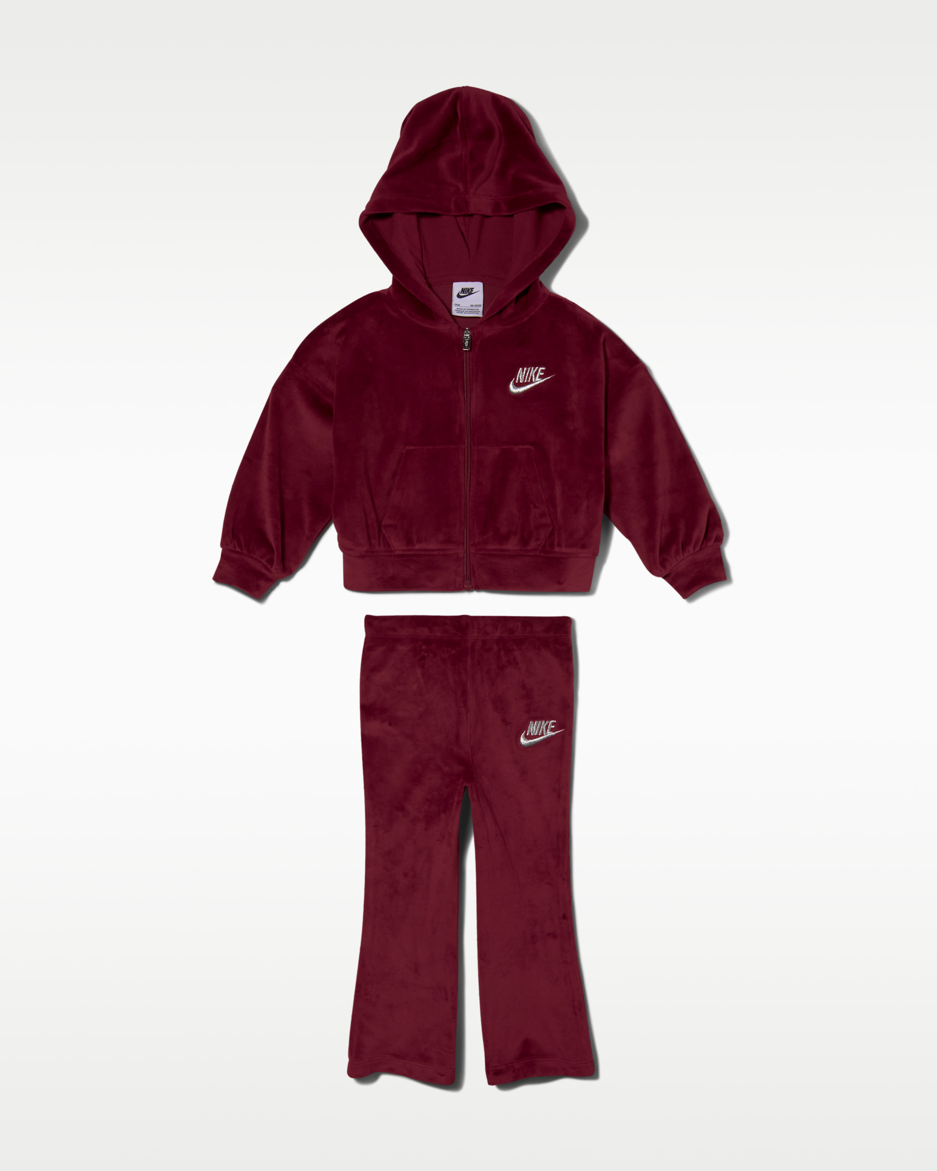 Conjunto de 2 piezas de leggings de velour acampanados para bebé (12 a 24 meses) Nike - Rojo team