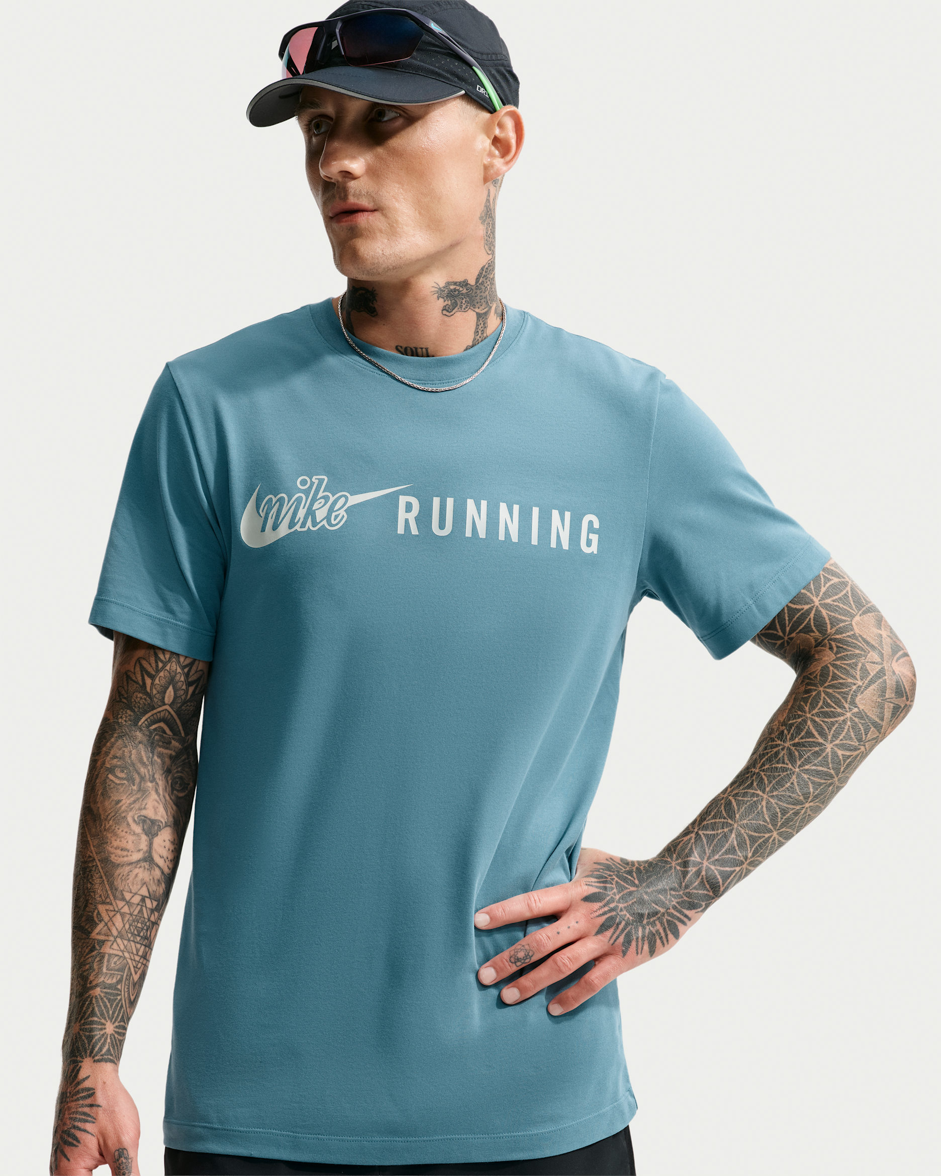 Pánské běžecké tričko Nike Dri-FIT - Smokey Blue