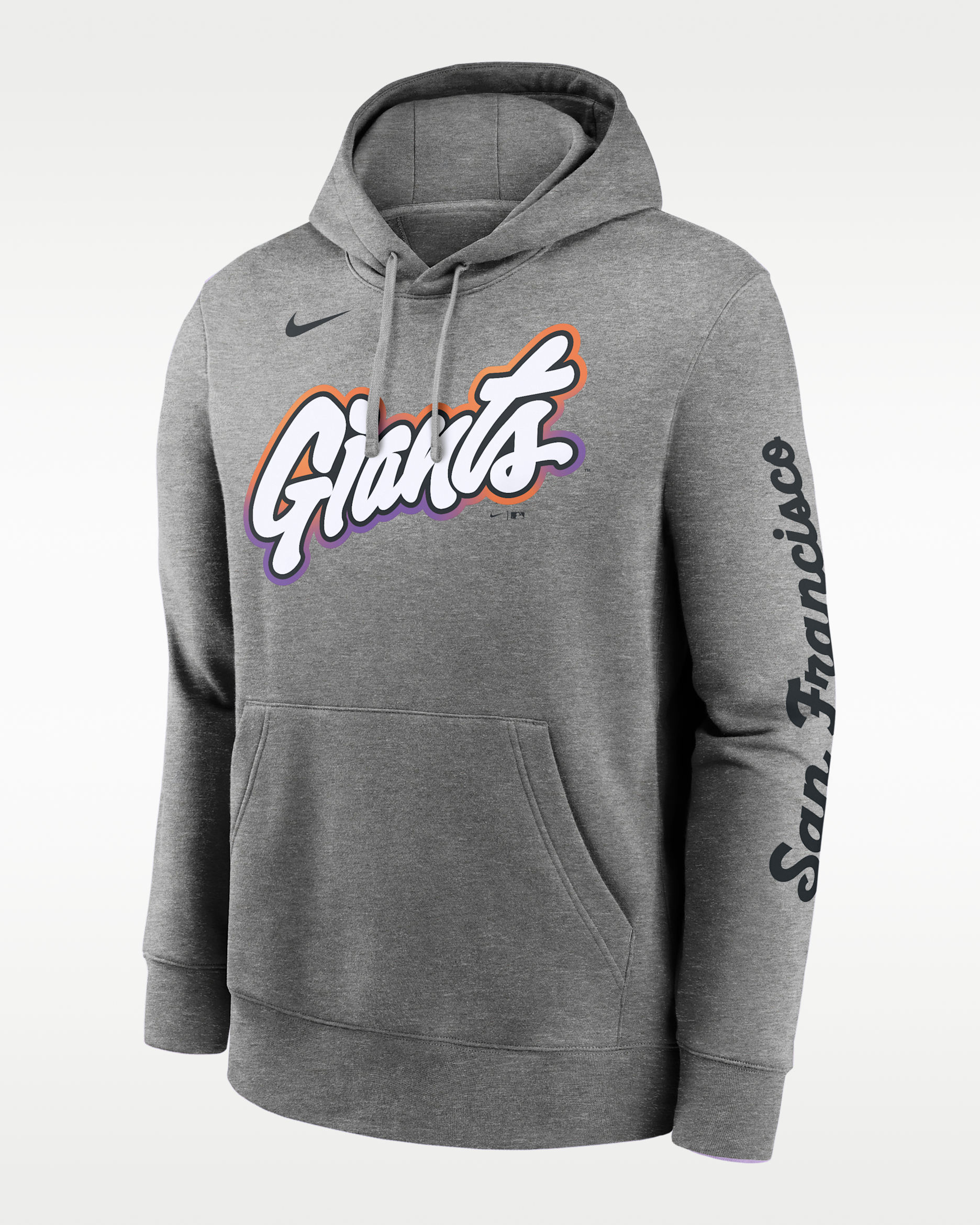Sudadera con gorro sin cierre Nike de la MLB para hombre San Francisco Giants City Connect Club - Carbón jaspeado
