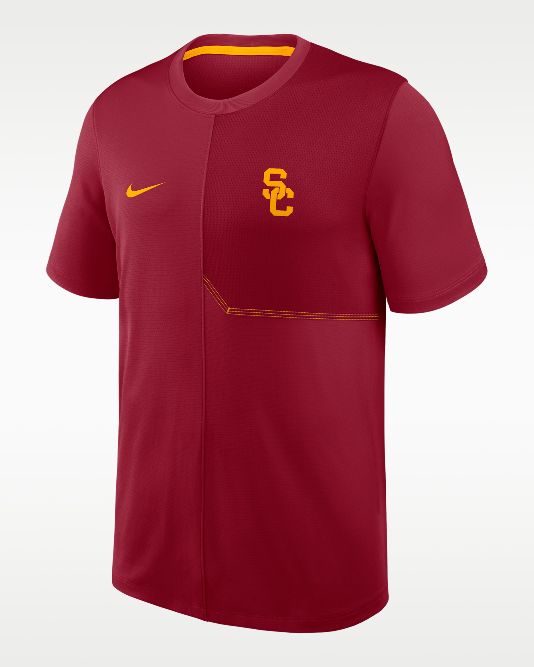 USC Sideline Coach Men's Nike Dri-FIT College Top - Team Crimson/University Gold