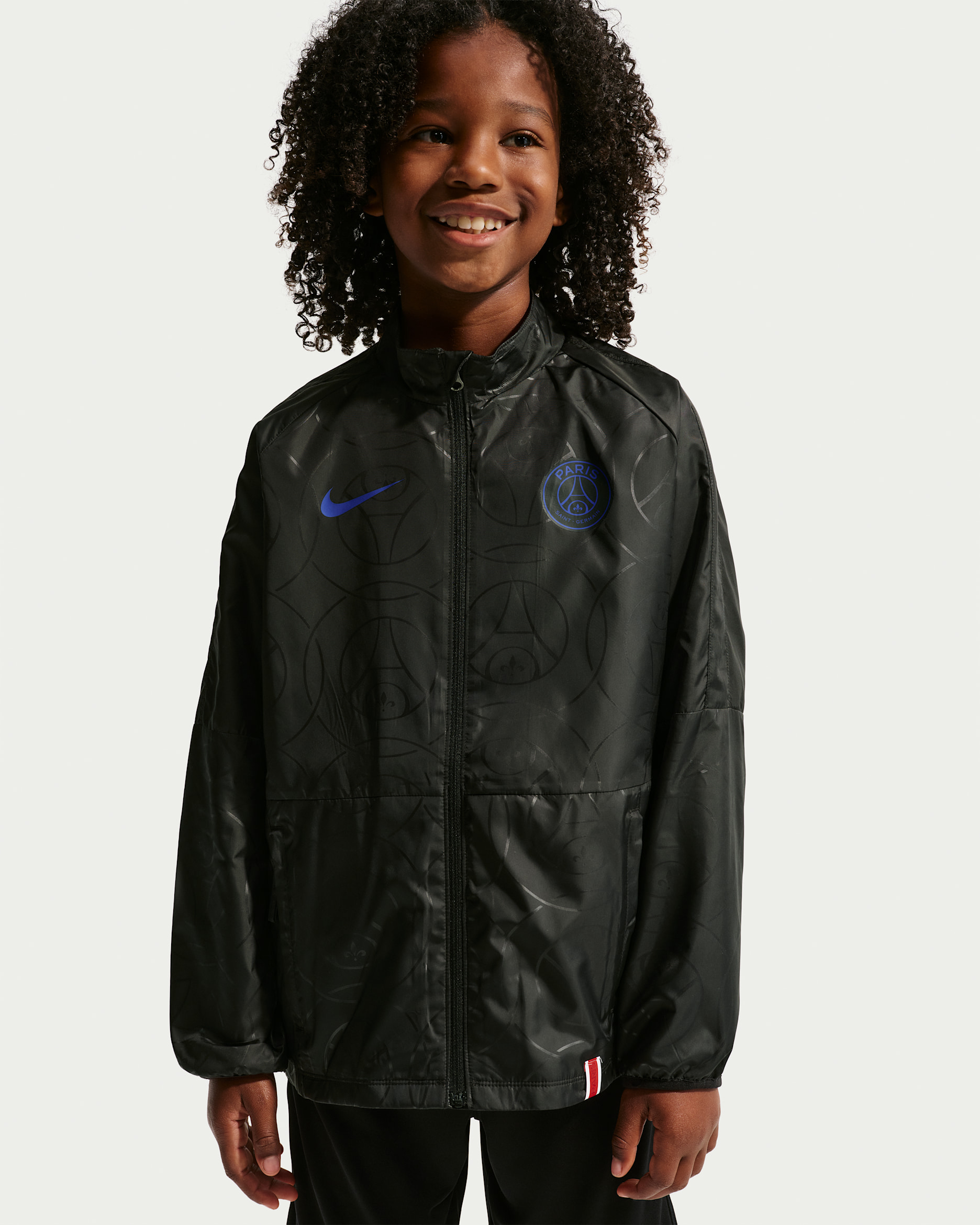 Veste déperlante Nike Football Paris Saint-Germain Academy AWF Domicile pour pré-ado - Noir/Old Royal
