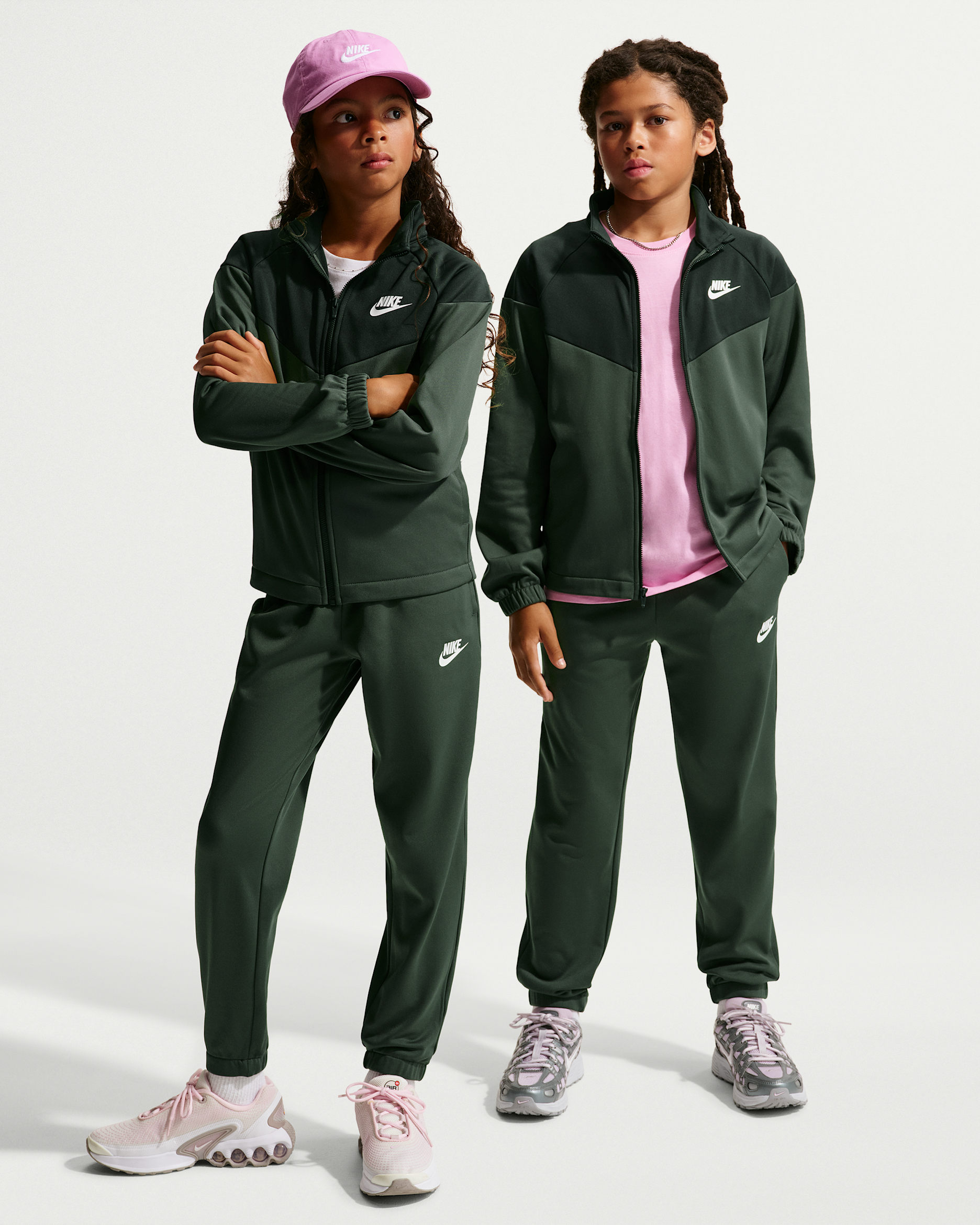 Nike Sportswear Big Kids' Dri-FIT Tracksuit - Camo Green/Black Spruce/White