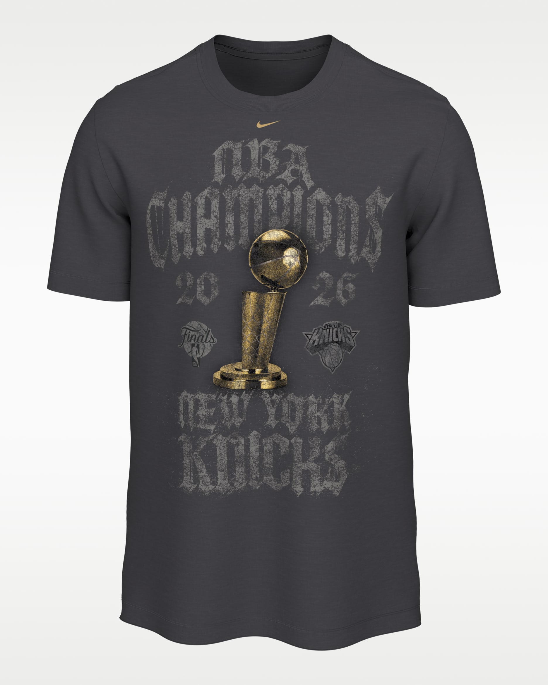 New York Knicks 2025-26 NBA Champions Nike Basketball Locker Room T-Shirt - Anthracite