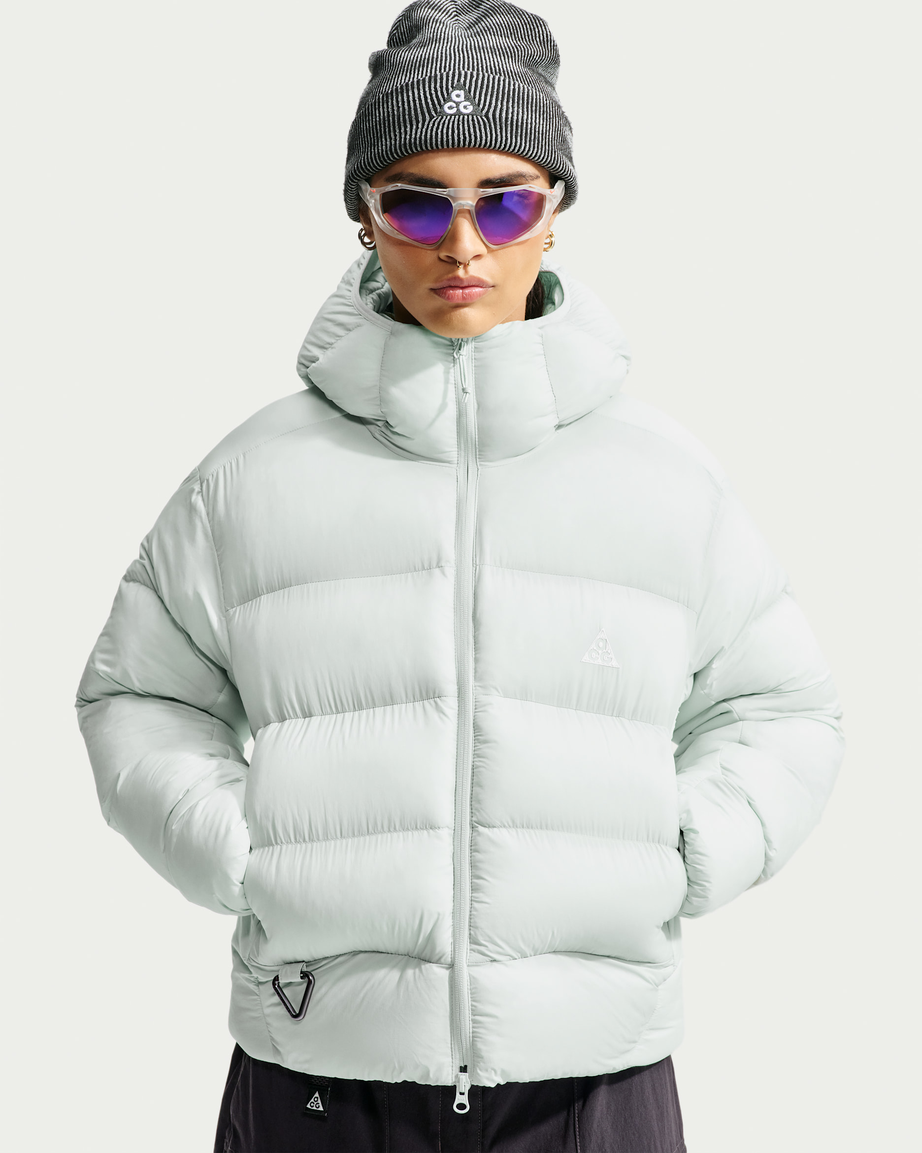 Nike ACG 'Lunar Lake' PrimaLoft® Women's Therma-FIT ADV Loose Hooded Jacket - Light Silver/Light Silver/Light Silver/Summit White