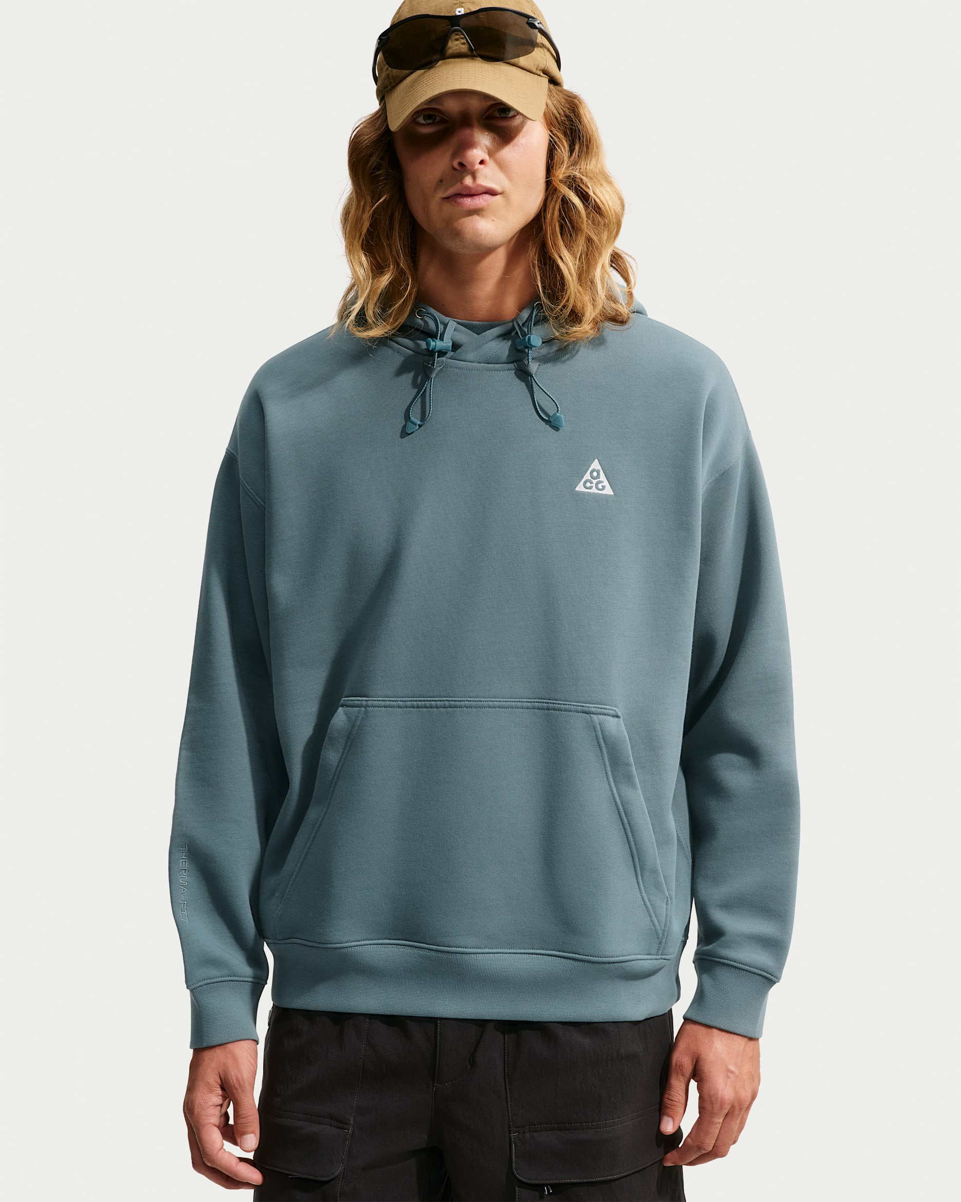 Nike ACG "Tuff Fleece" Pullover Hoodie - Mineral Slate/Summit White